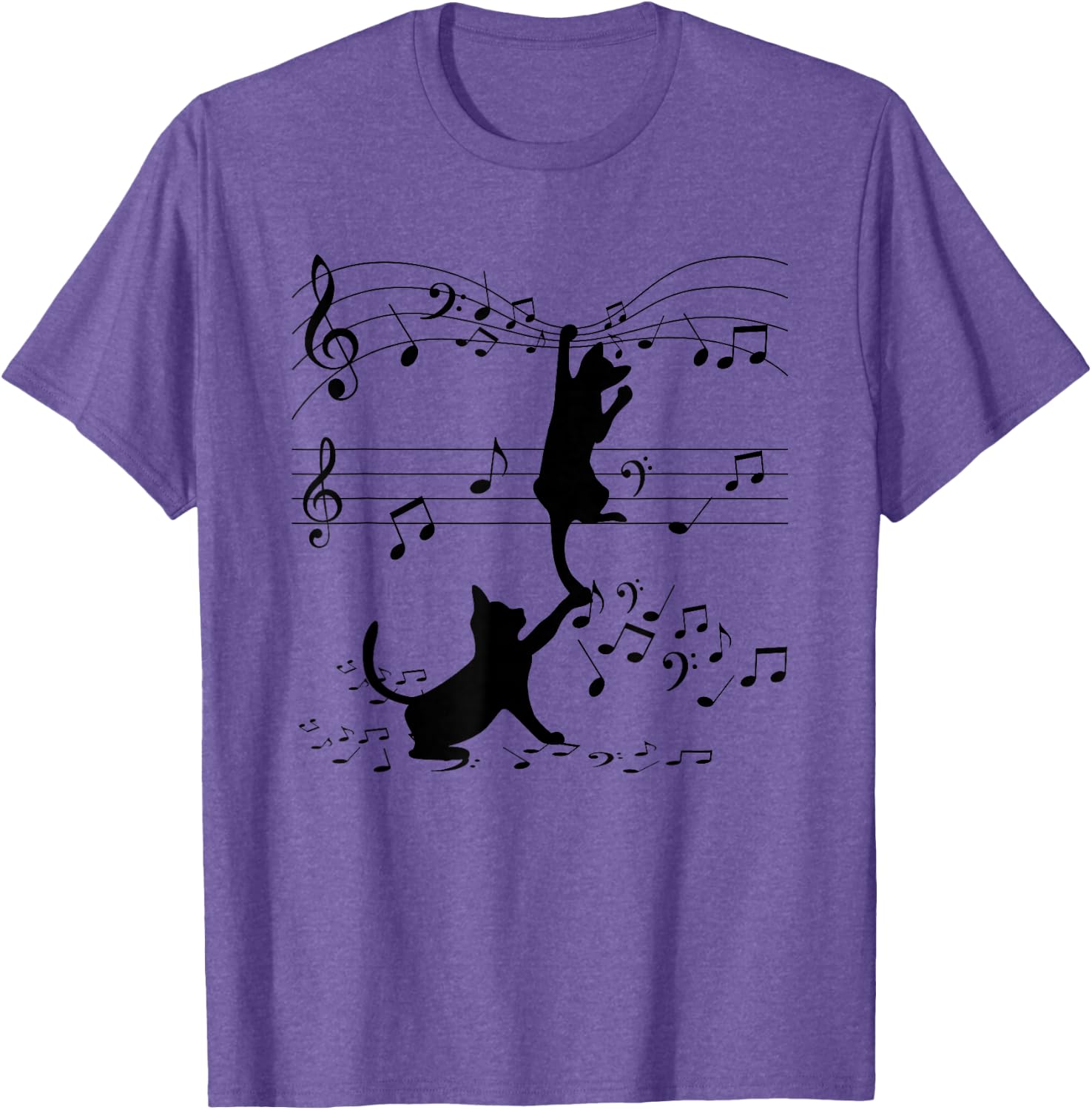 Thumbnail 6 de T-Shirt Chats Noirs Musiciens Art – Tee léger au design félin et musique