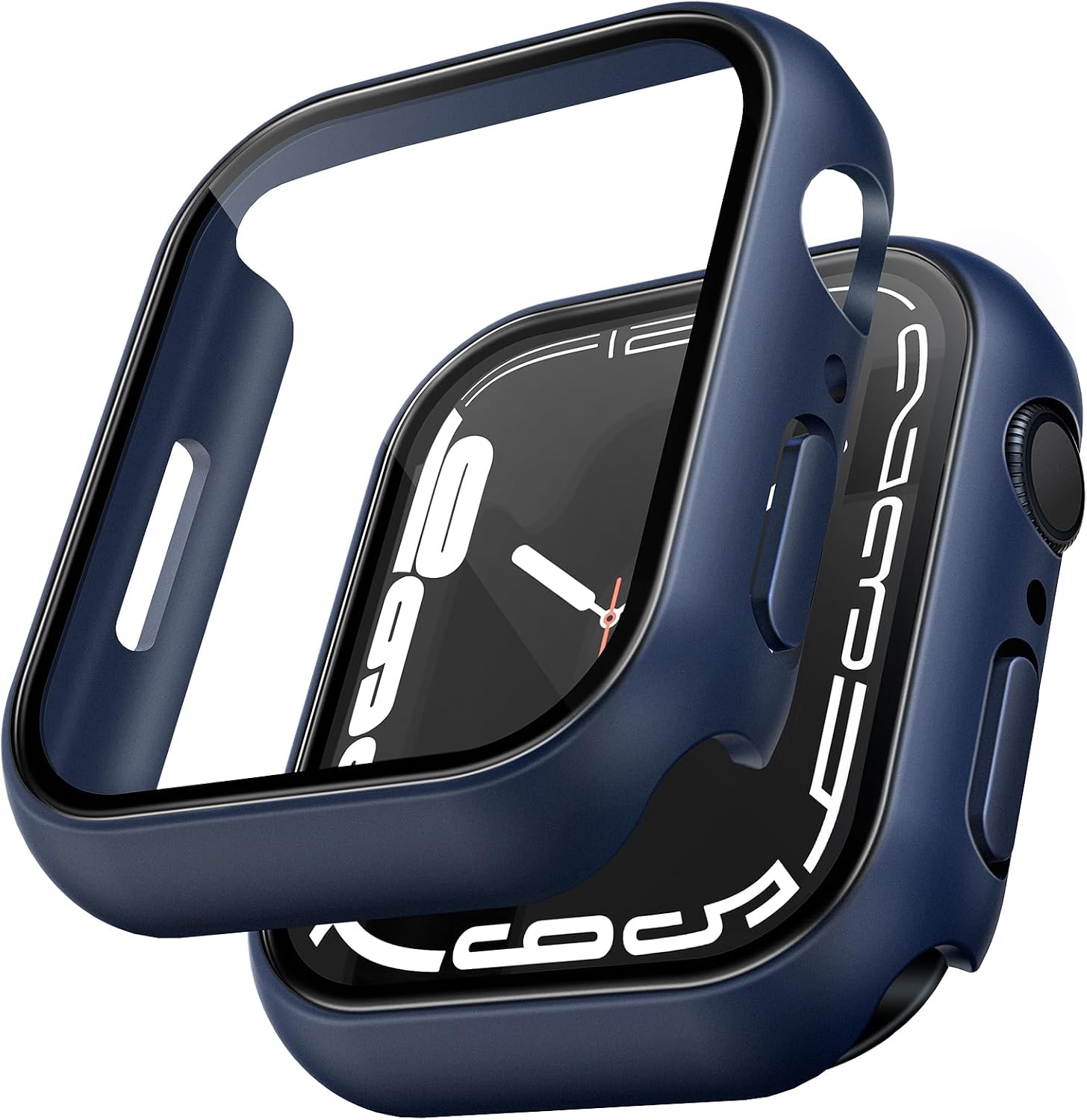 Detalle de TAURI 2-Pack Apple Watch Case for Series 9/8/7 45mm, Blue PC Bumper