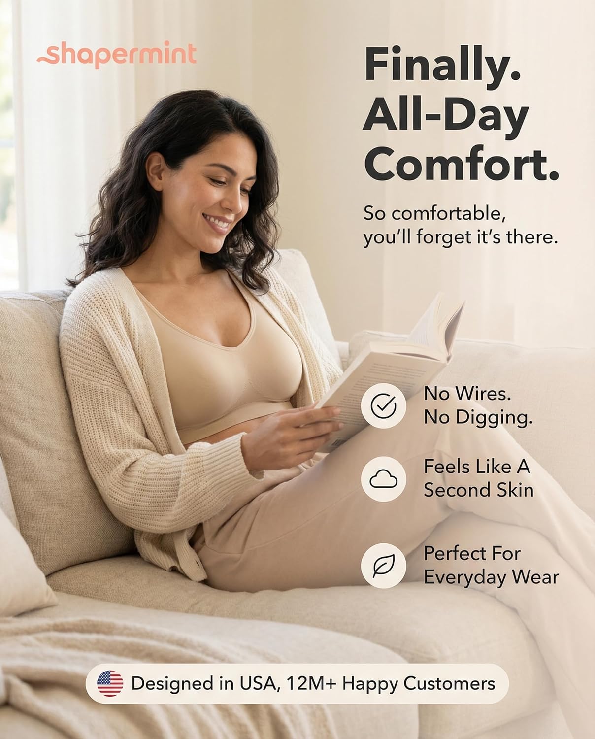 Thumbnail 1 de Shapermint Wireless Bras for Women (wire-free support, lightly padded seamless cups)