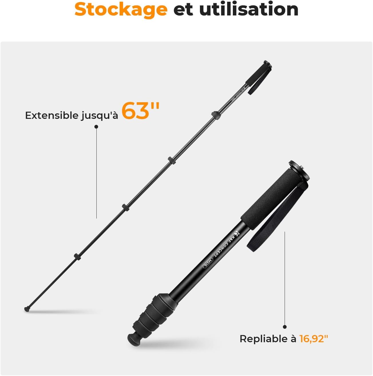Thumbnail 2 de K&F Concept Monopode 160cm
