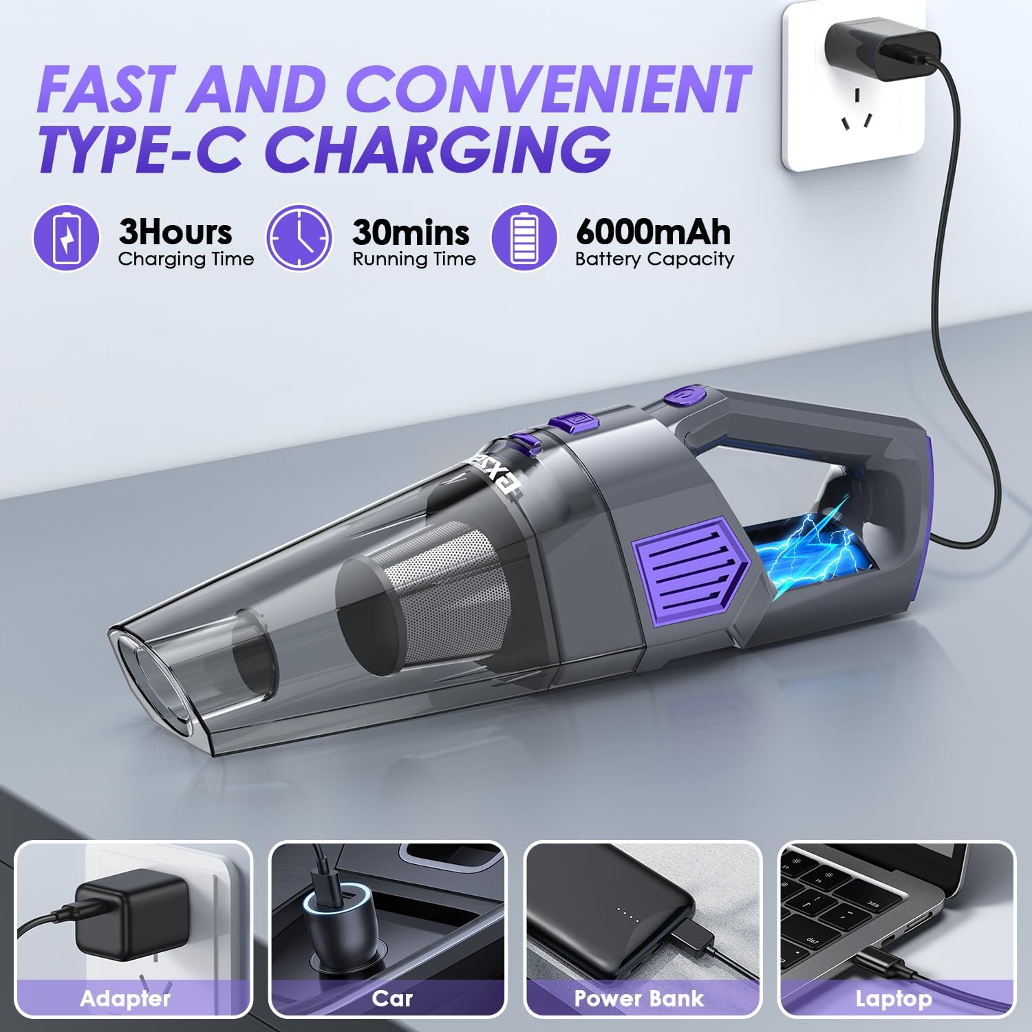 Thumbnail 3 de Gxzsk Gxzsk Handheld Vacuum 15000PA