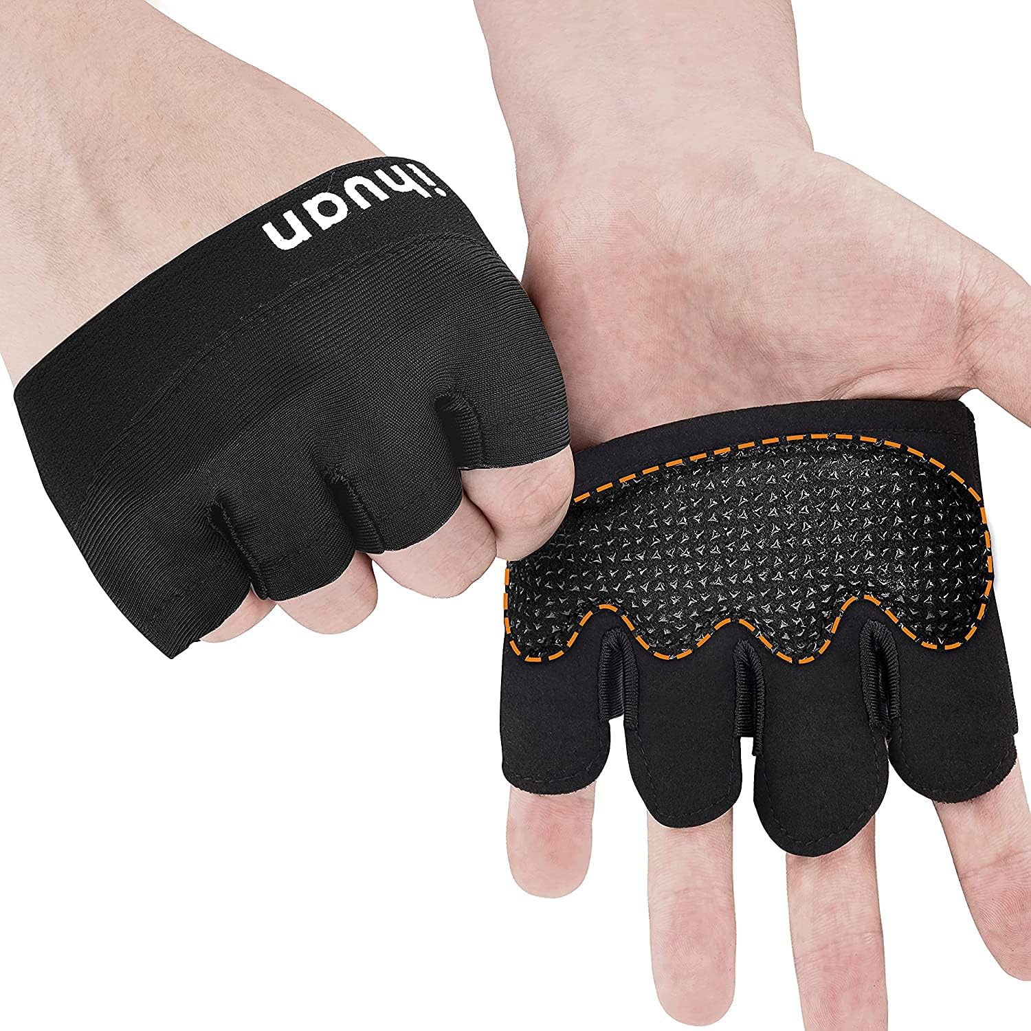Detalle de ihuan Small Weightlifting Gloves, Half-Finger Faux Leather with Padded Palms