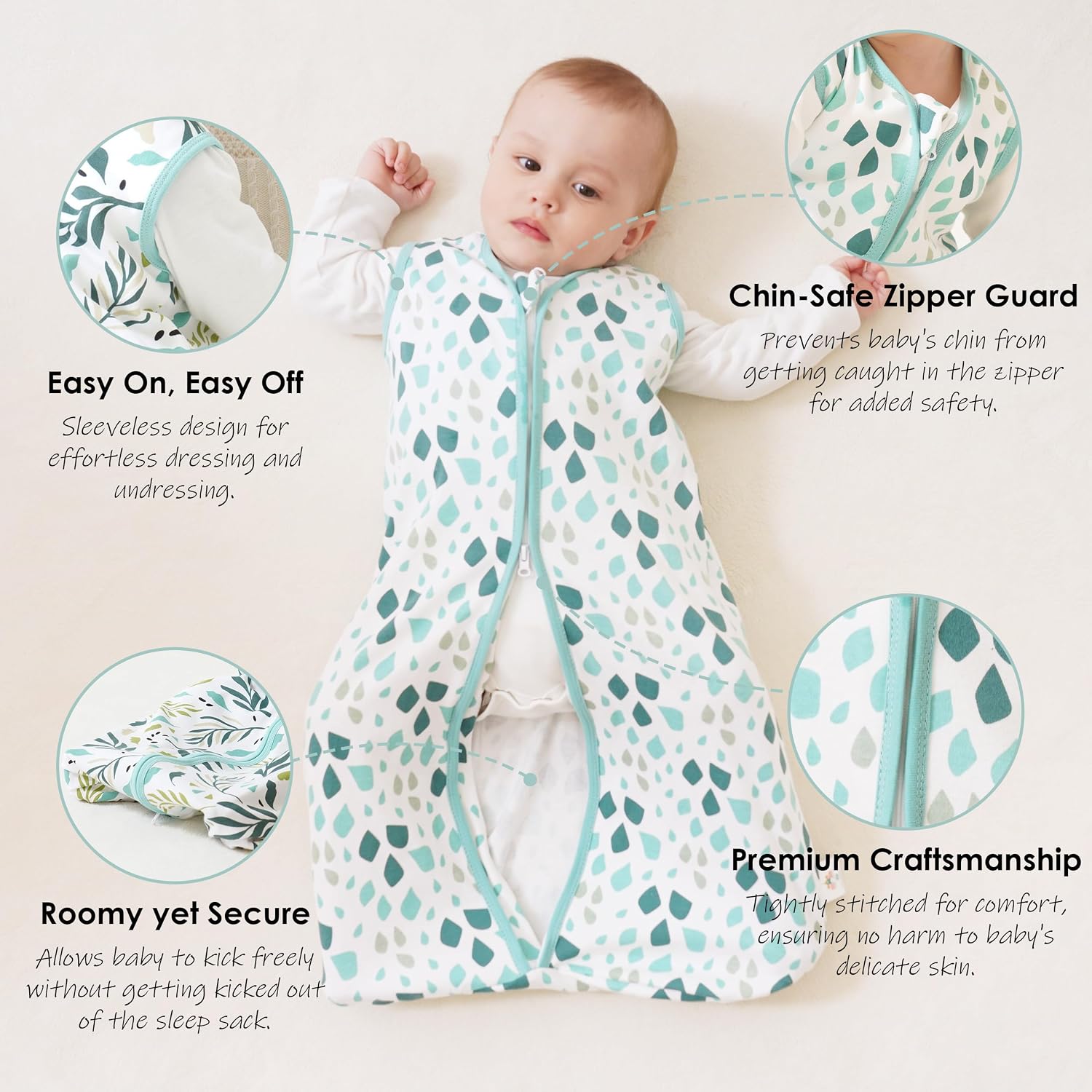 Detalle de Cute Castle Baby Sleep Sack 100% Cotton