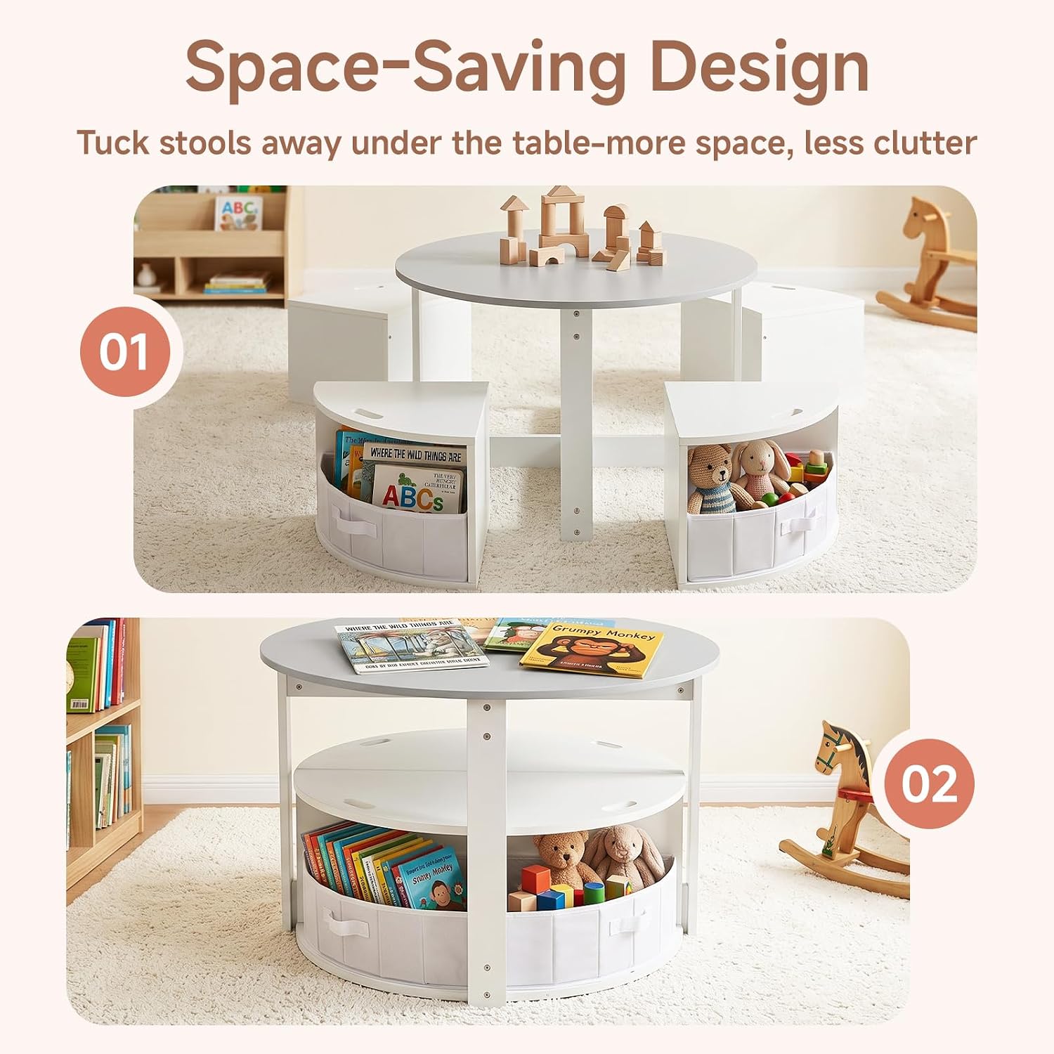 Detalle 2 de INFANS Kids Table and Chair Set, Wooden