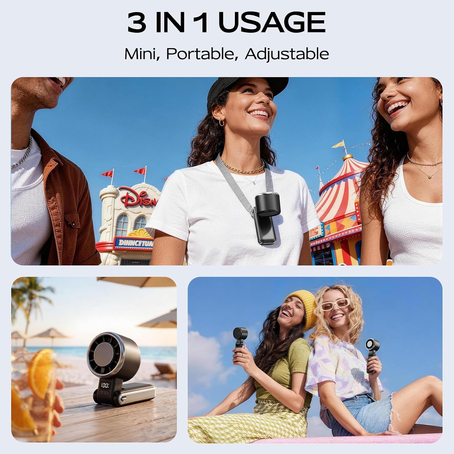 Thumbnail 5 de SHEWIND S58 Handheld Fan with Cooling Plate, 5 Speeds and Rechargeable Power