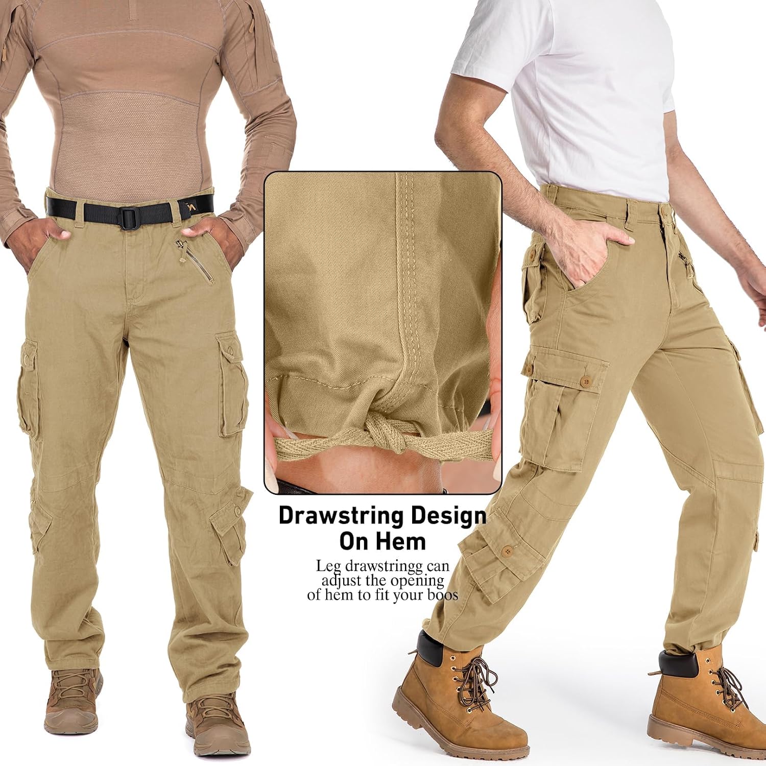 Thumbnail 3 de Jessie Kidden Men's Combat Camo Cargo Trousers Camouflage Army Military Tactical Work Pants #7533