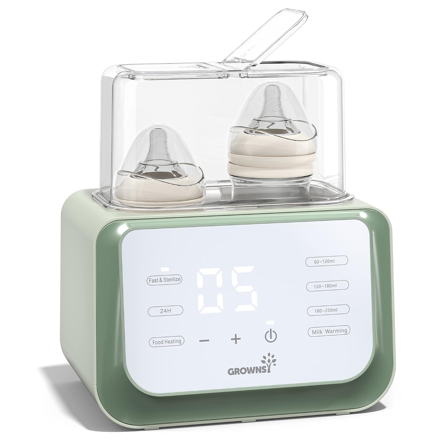 Grownsy 8-in-1 Baby Bottle Warmer with Timer and Adjustable Temperature