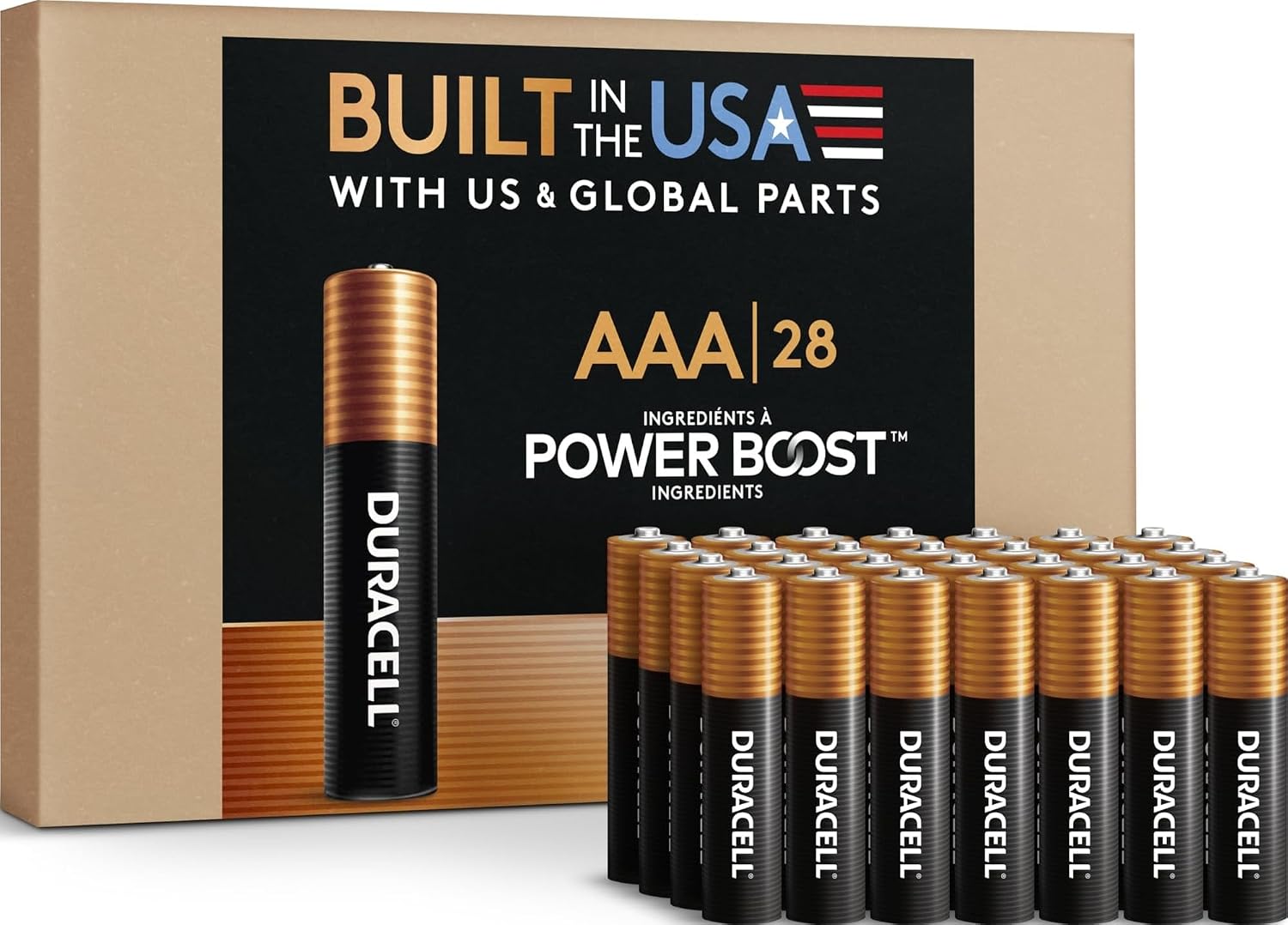 Duracell Coppertop AAA Alkaline Batteries (Power Boost Ingredients) — 28 Count, Resellable Pack