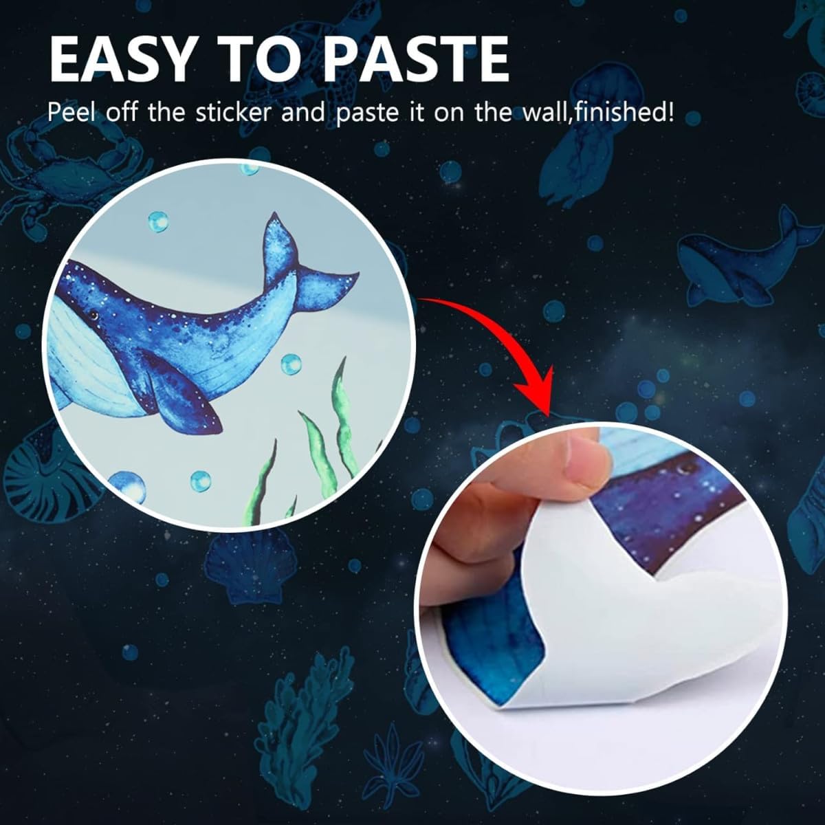 Thumbnail 6 de Glow in The Dark Fish Wall Stickers: Luminous Under the Sea Ceiling Decor