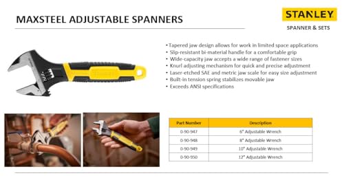 Thumbnail 2 de STANLEY Llave Ajustable MAXSTEEL 300mm 🔧, Mango Ergonómico