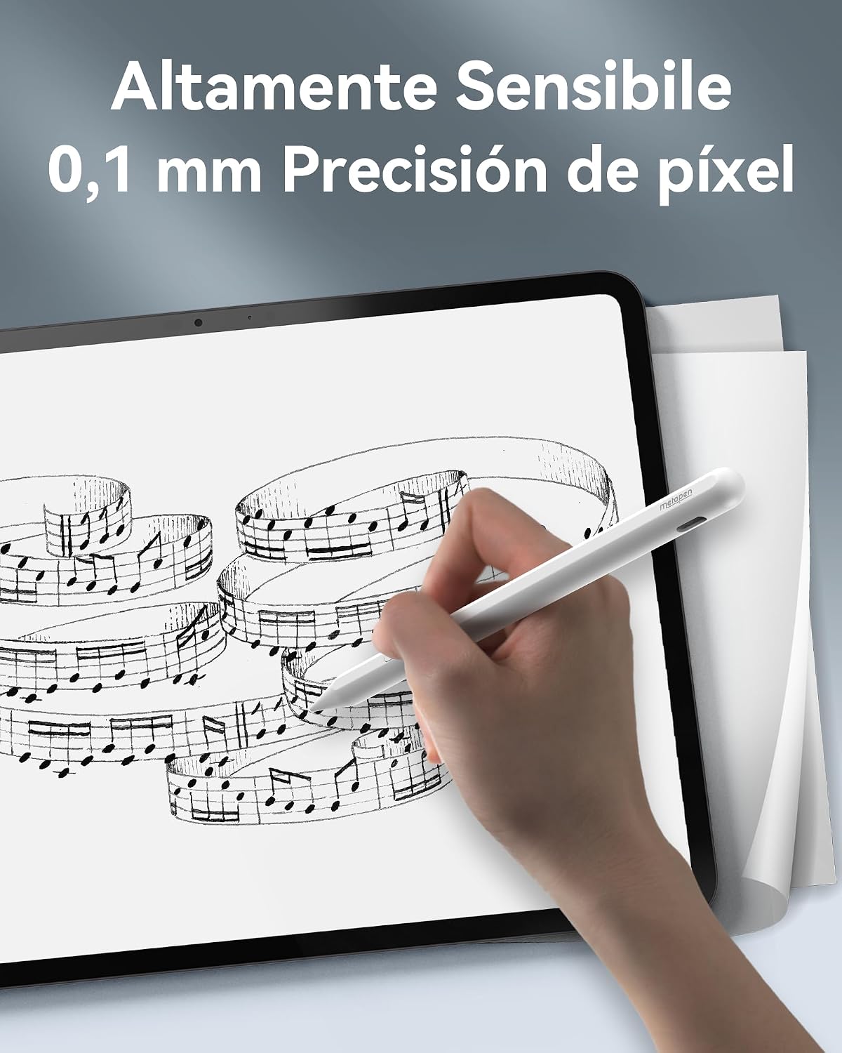 Detalle 2 de Metapen Penna A11 per iPad (2018-2026): penna stilo compatibile Apple Pencil, ricarica rapida e precisione pixel