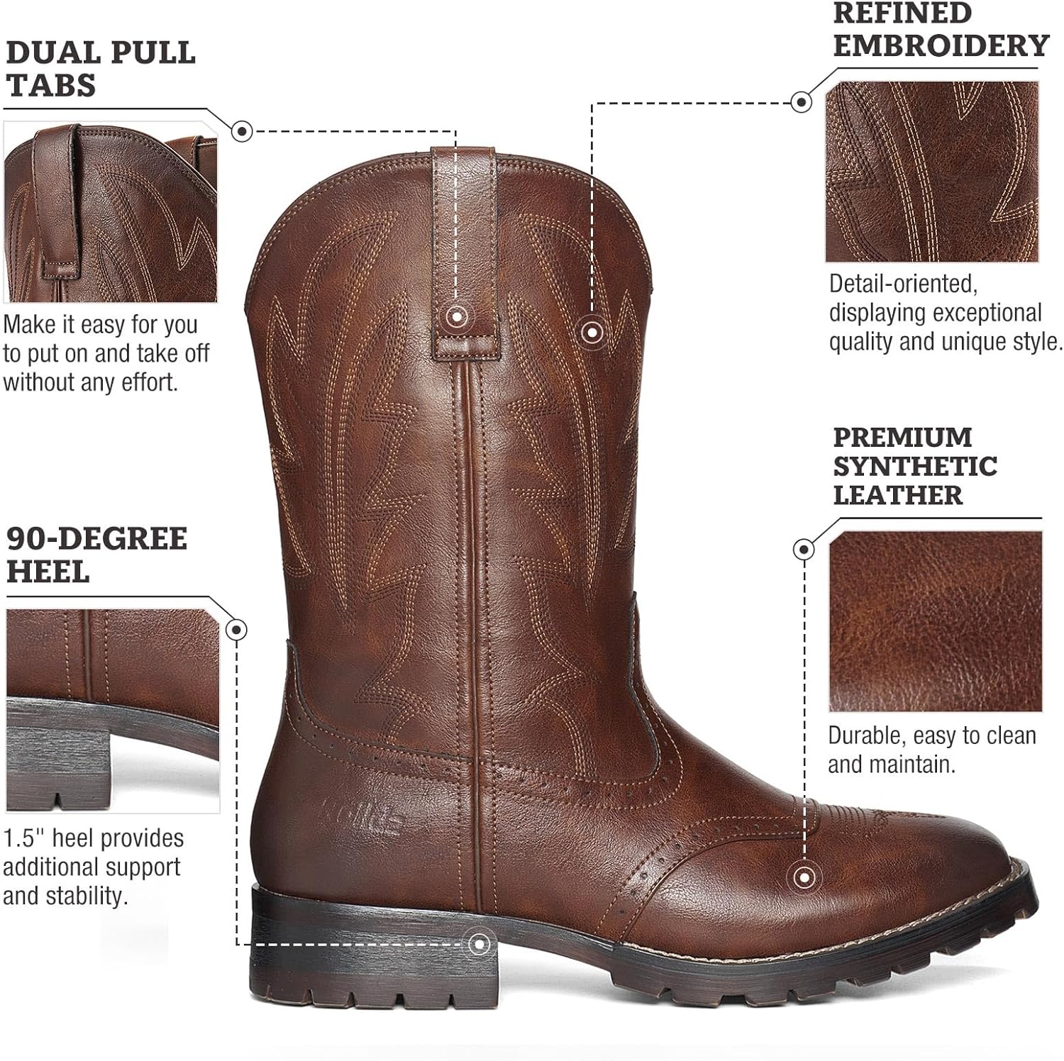 Thumbnail 3 de Rollda Cowboy Boots Square Toe 120° Heel
