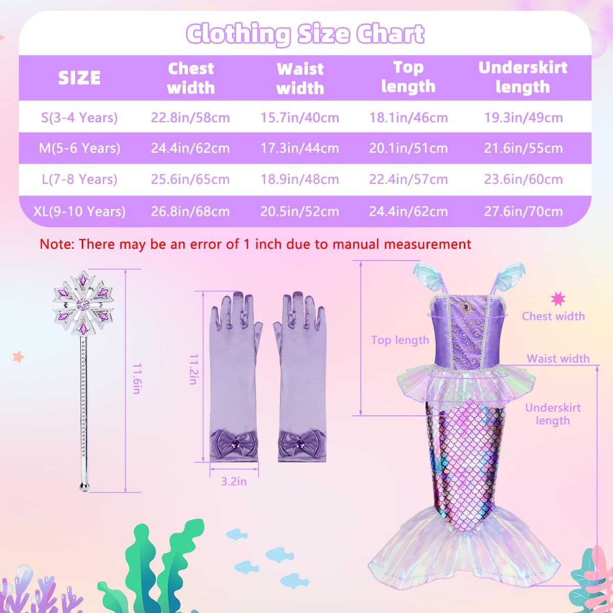 Thumbnail 4 de Meland Mermaid Costume 3-10 🧜♀