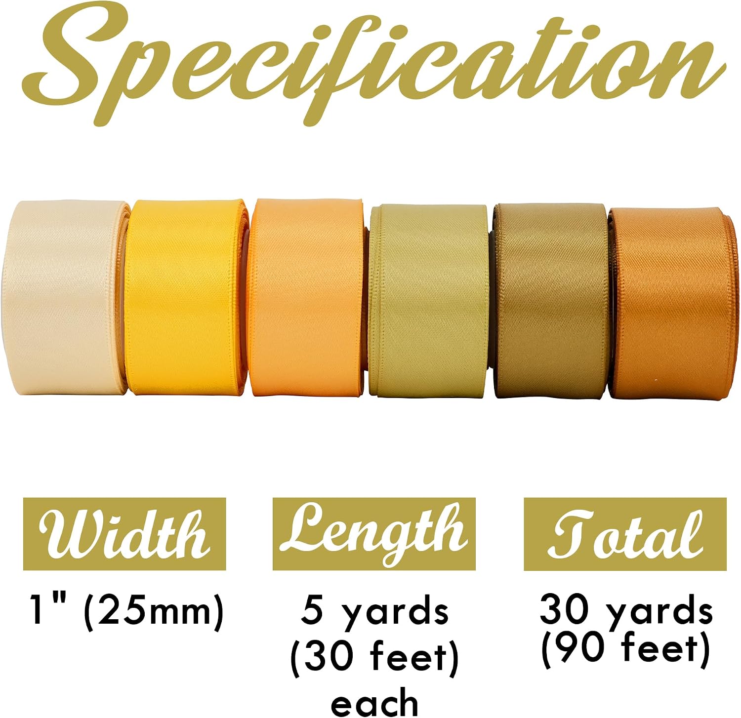 Thumbnail 4 de HUIHUANG Satin Ribbon 1-Inch
