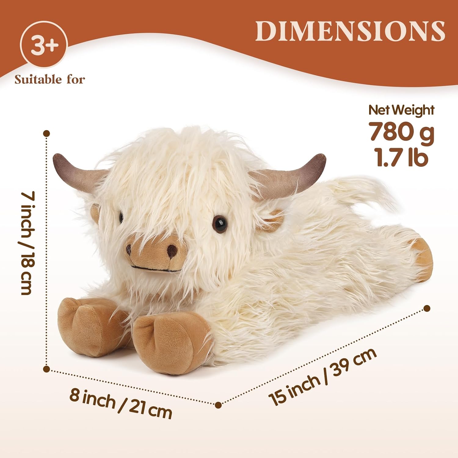 Detalle de Highland Cow Microwavable Plush Set of 2