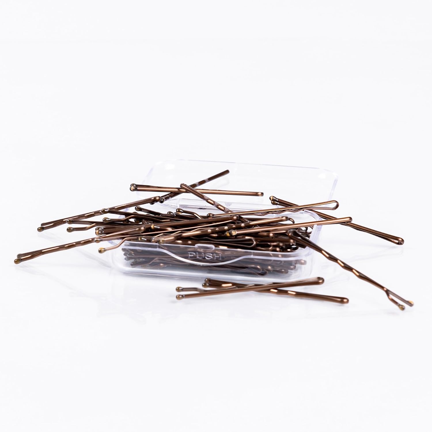 Detalle de Amazon Basics No Slip Bobby Pins, 72 Count, Brown