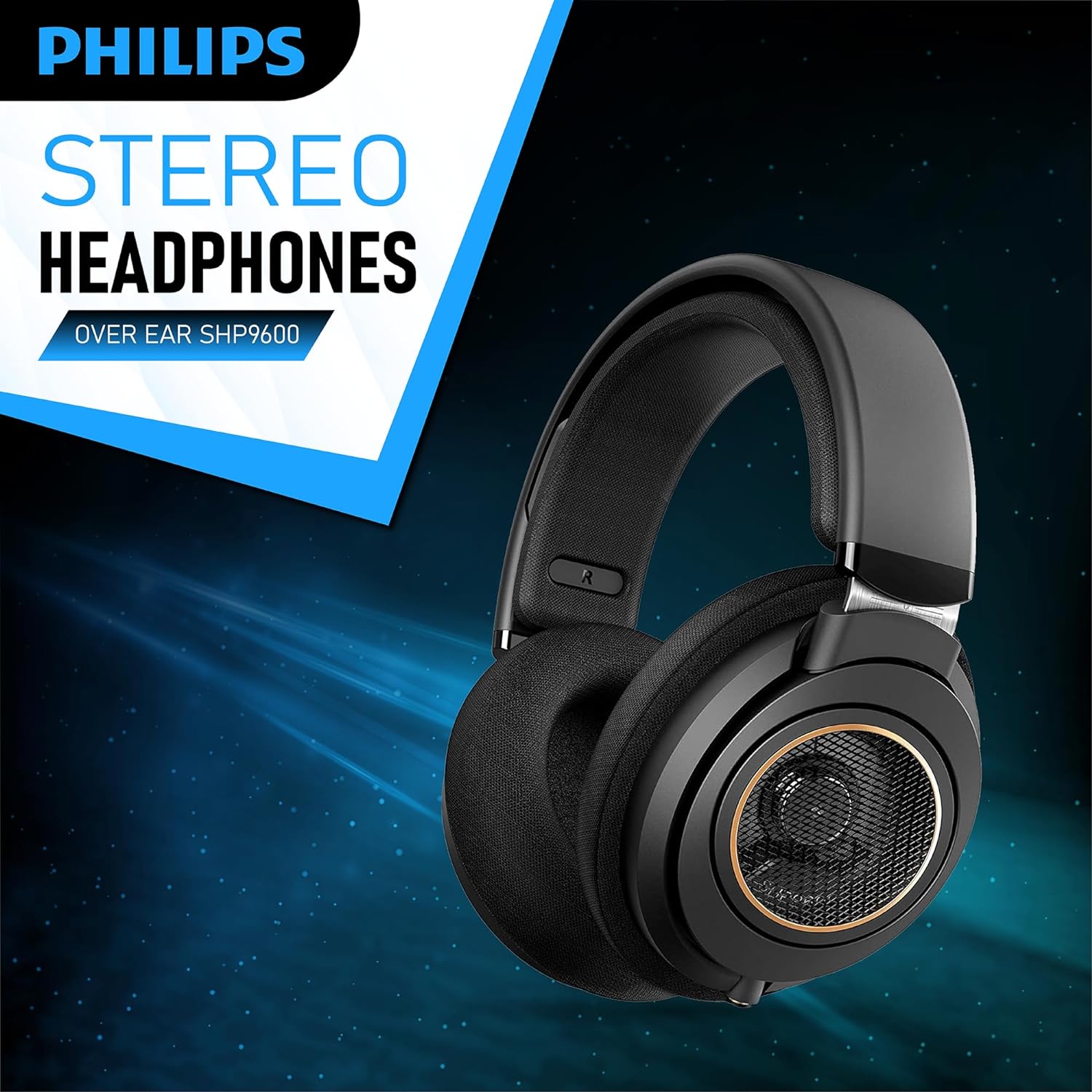Detalle de PHILIPS SHP9600/00 Open-Back Over-Ear Headphones with 50 mm Drivers
