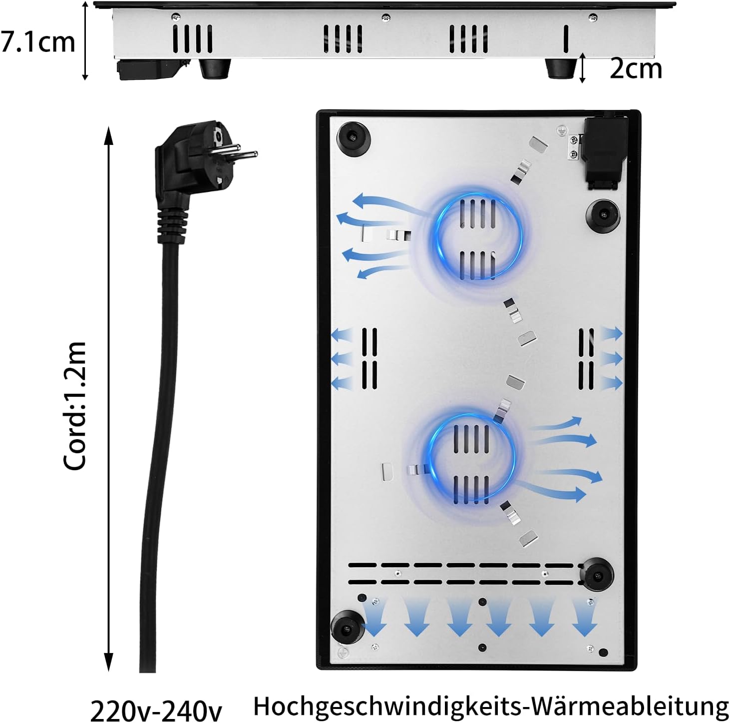 Thumbnail 4 de WEHIMO Glaskeramikkochfeld 29,5 cm 3000 W