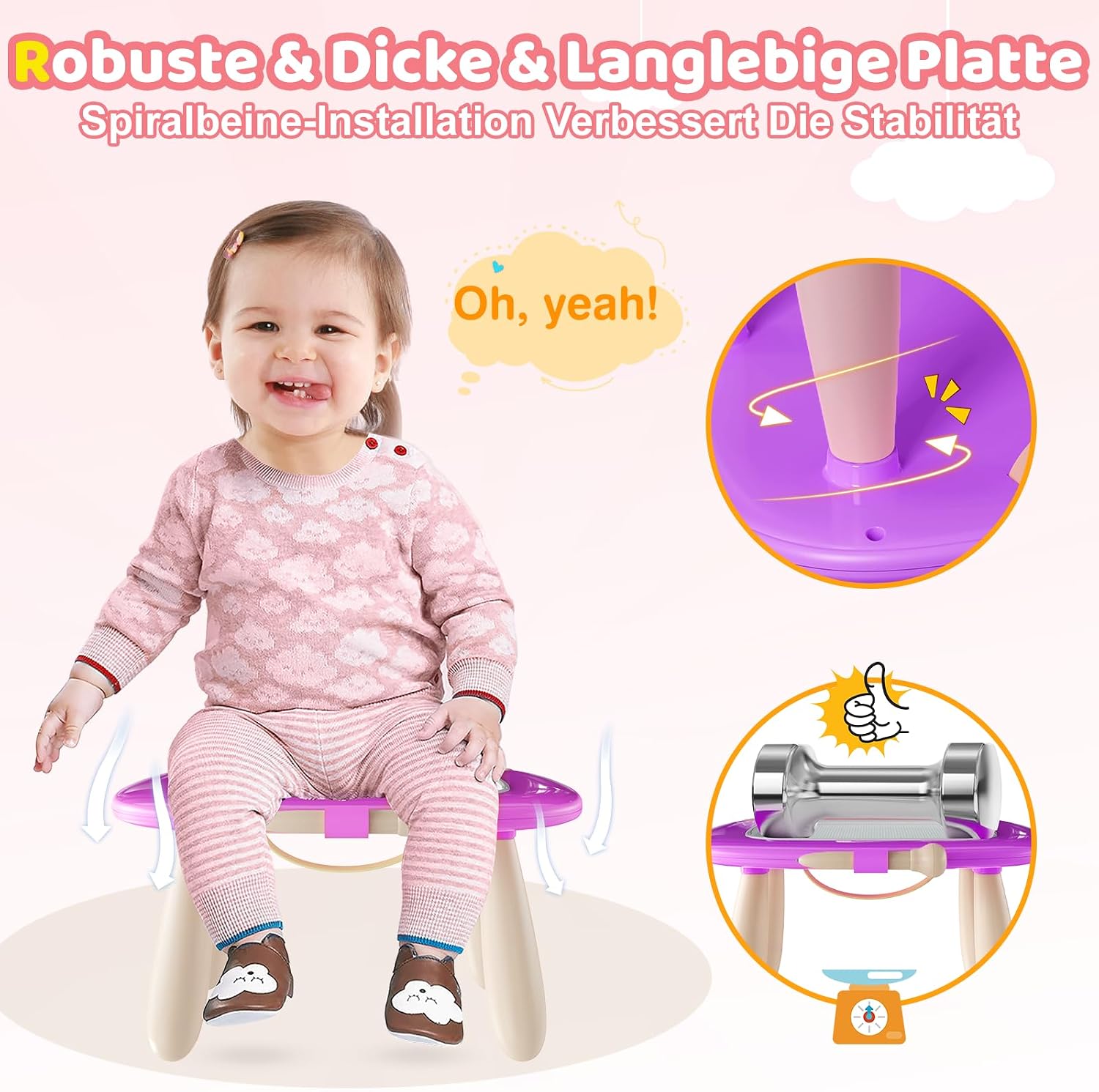 Detalle 2 de Kikidex Magnetische Zaubertafel – Kleinkind-Zeichentisch 1–3 Jahre (Violett)