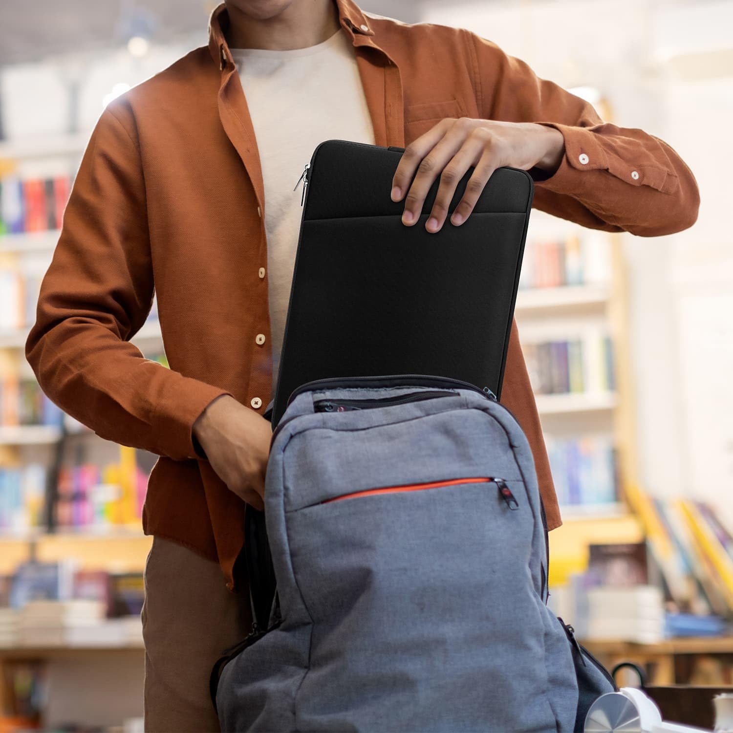 Thumbnail 5 de Laptophülle mit Reißverschluss-Zubehörtasche für 15–16 Zoll Notebooks – gepolstertes Sleeve Case