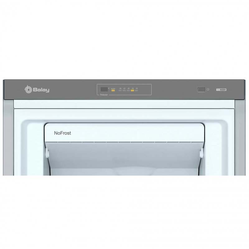 Detalle de Balay 3GFF563ME congelador vertical de 242 L en acero mate, clase F