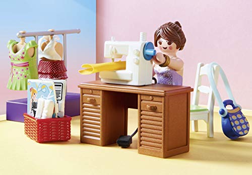 Detalle de Playmobil 70208 Chambre avec Espace Couture – Maison de poupée avec coin couture