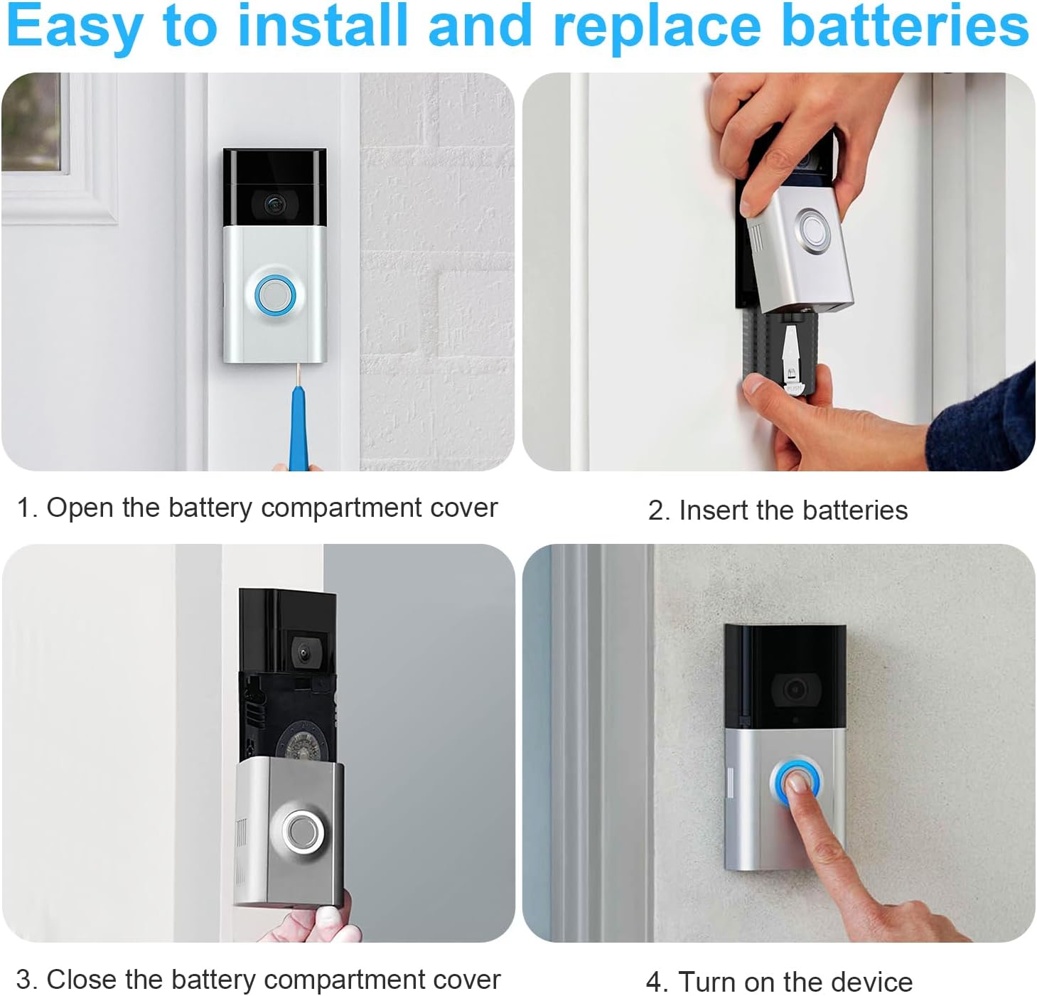 Thumbnail 5 de 2er-Pack Schnellwechsel-Akku (Li-Ion) kompatibel mit Ring Video Doorbell 2/3/3+/4, Stick Up Cam (2./3. Gen) & Spotlight