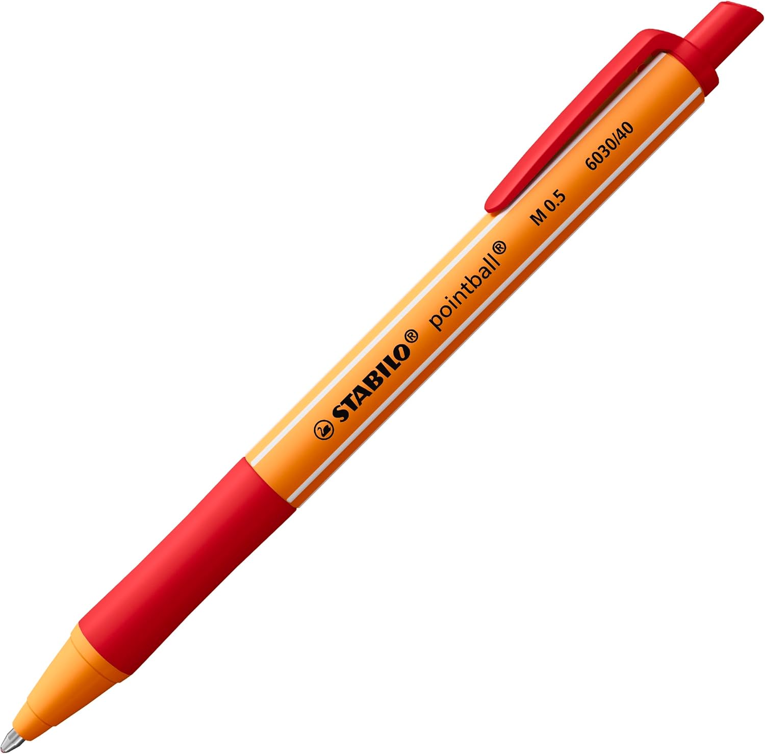 Detalle de STABILO Druck-Kugelschreiber pointball – 10er Pack, rot, 0,5 mm, nachfüllbar