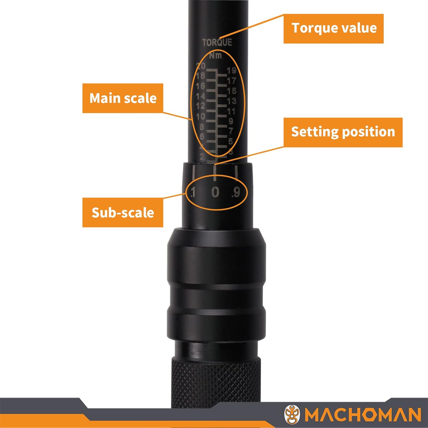 Detalle 1 de Machoman ZTQW0104 Llave dinamométrica 1/4" 2-20Nm
