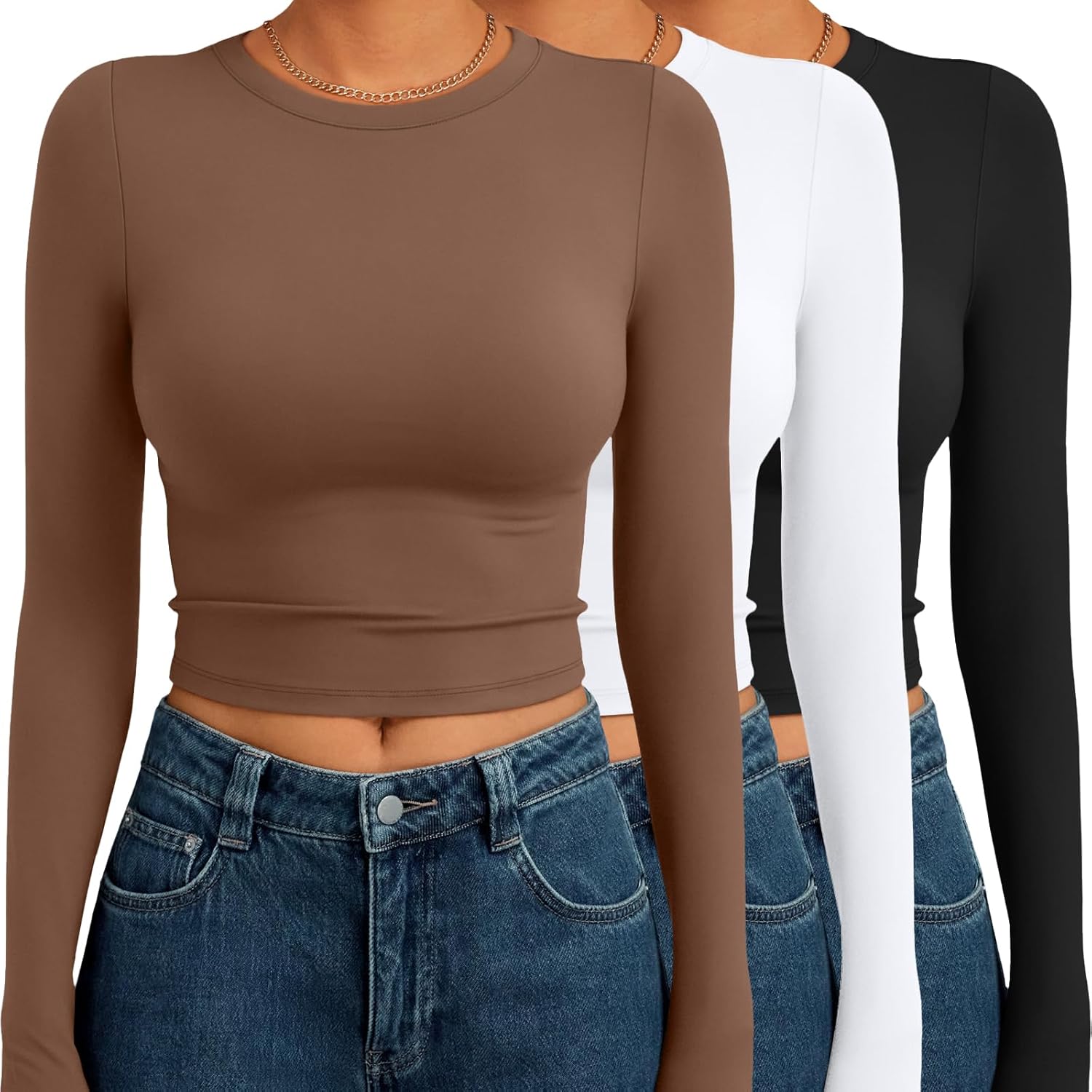 Thumbnail 4 de AUTOMET 3-Pack Long Sleeve Crop Tops 2026