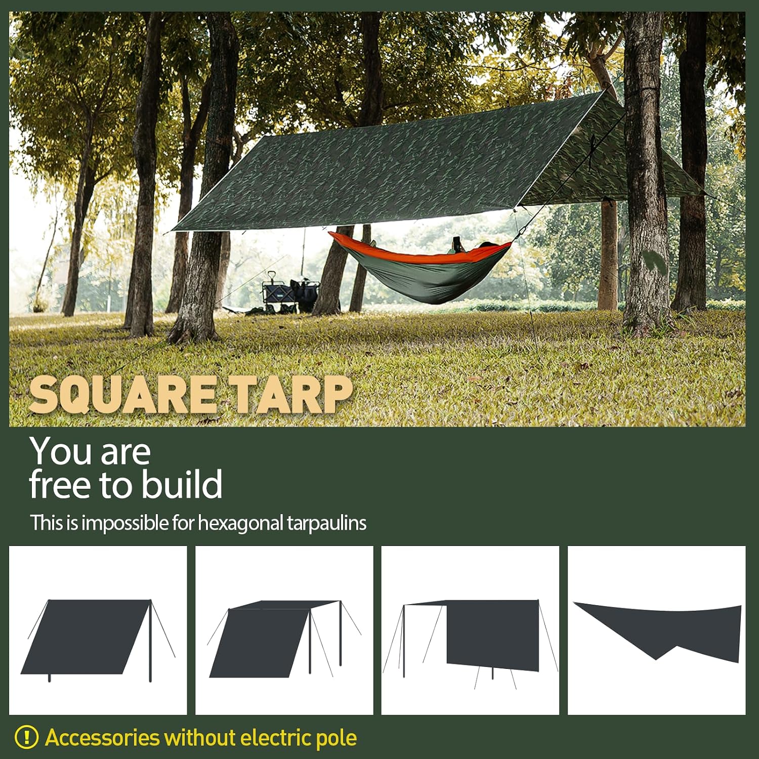 Thumbnail 4 de VOSOIR Tarp 3x4M Wasserdicht – Ultraleicht, kompakt, vielseitig einsetzbar
