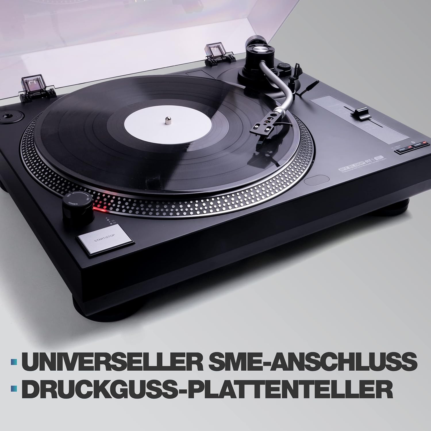 Detalle 2 de Reloop RT-1 BT – gramofon paskowy Bluetooth z wkładką OM Black Ortofon