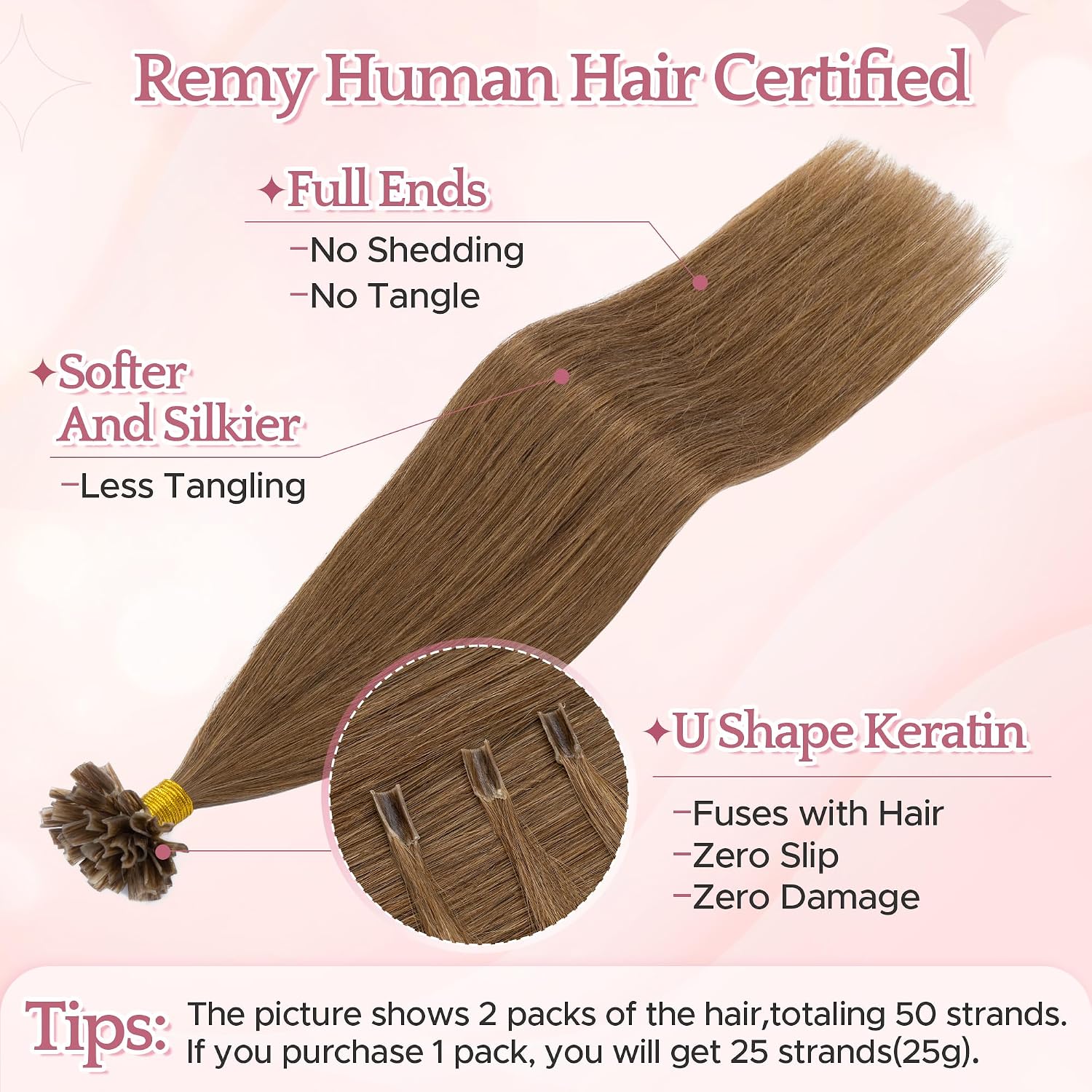 Thumbnail 2 de SEGO Extension Capelli Veri Cheratina 45 cm – 25 ciocche Remy U-Tip Invisibili