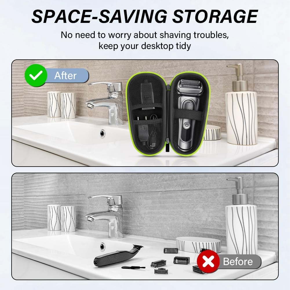 Thumbnail 5 de AOGOE Custodia da Viaggio per Rasoio Elettrico Braun – Verde, EVA Rigida