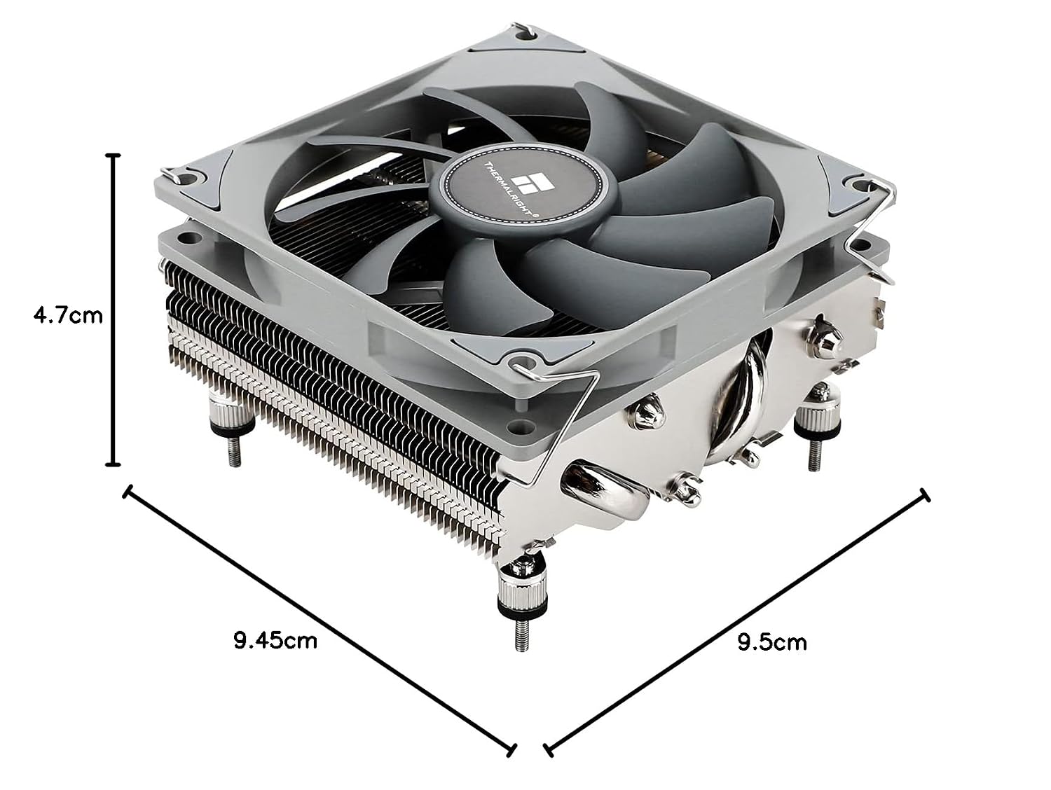 Detalle de Thermalright TR AXP90-X47 Low Profile CPU Kühler – 47 mm Höhe, 92 mm PWM-Lüfter TL-9015, AGHP-Technologie