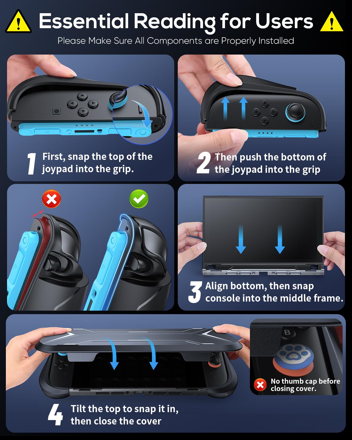 Thumbnail 1 de FASTSNAIL Switch 2 Schutzhülle mit abnehmbarem TPU-Mittelrahmen, Joy-Con-Griff und PC-Frontabdeckung (inkl. 12 Kartenfächer)