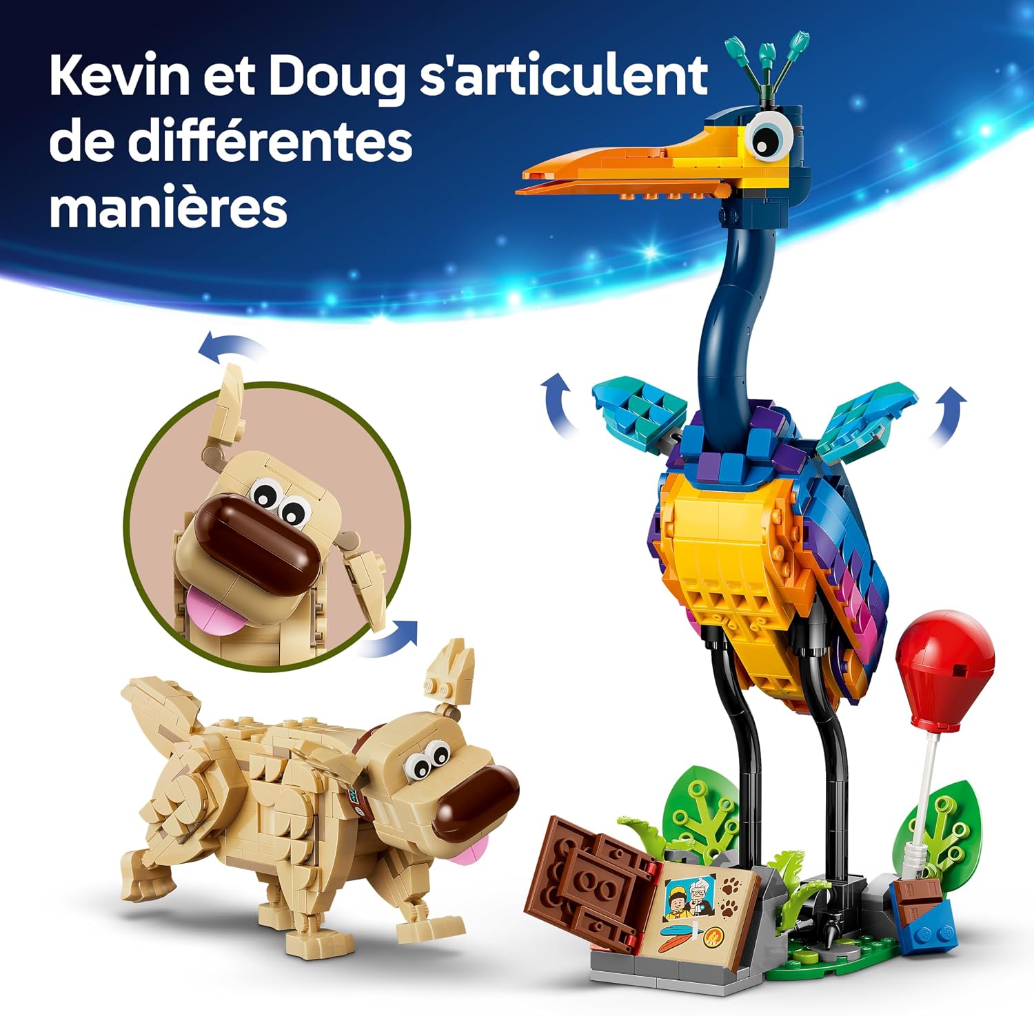 Thumbnail 4 de LEGO Disney Pixar Kevin et Doug – Chien Golden Retriever & Oiseau Exotique, Décoration DIY et Jouet d’Expérience