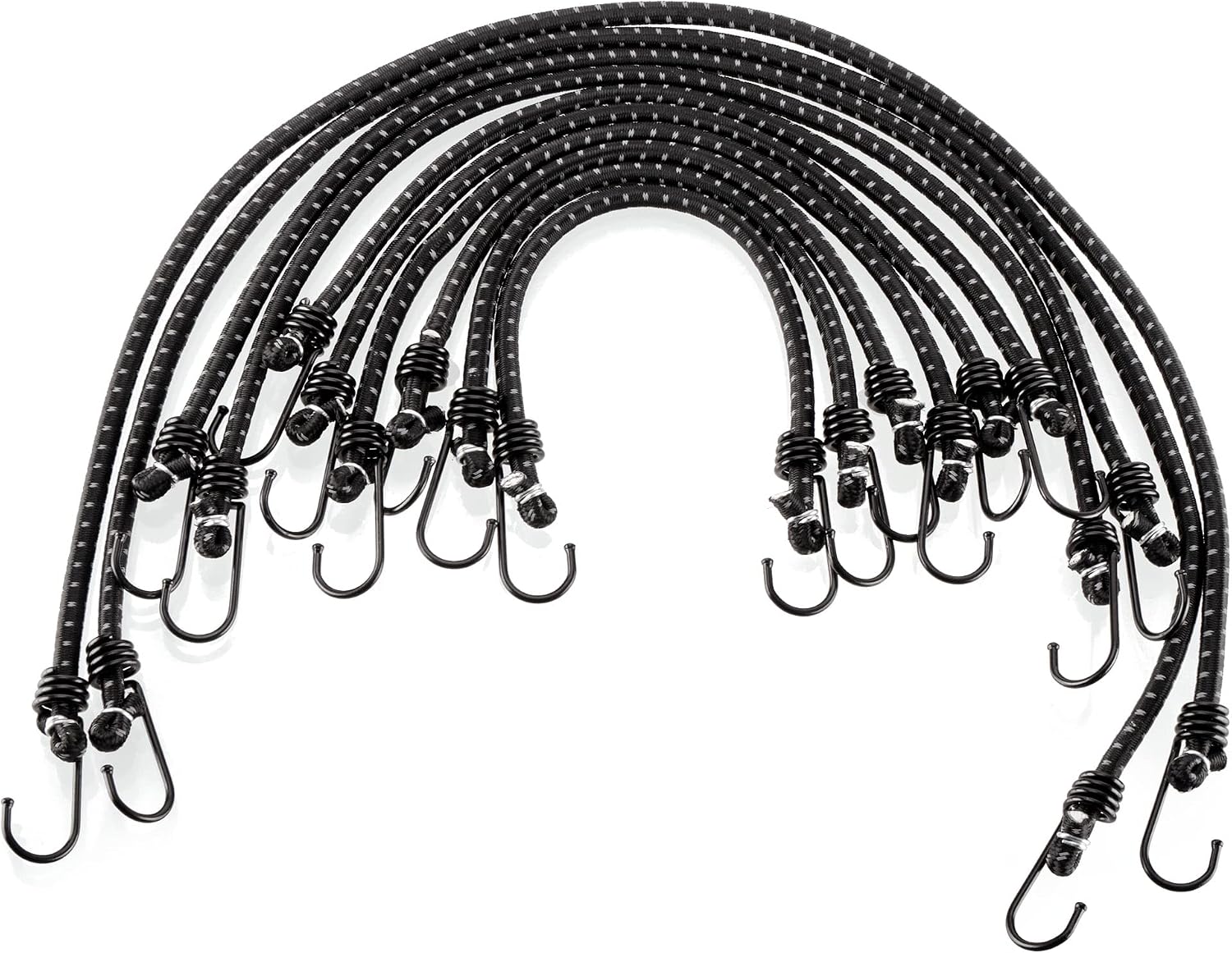 Thumbnail 6 de COM-FOUR Set da 10 cinghie elastiche con strisce riflettenti – 4 misure e ganci in metallo