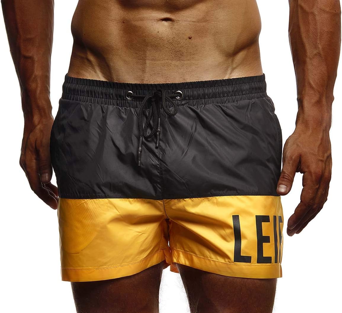 Thumbnail 1 de Leif Nelson Pantaloncini da bagno da uomo LN-9240 giallo nero, Small