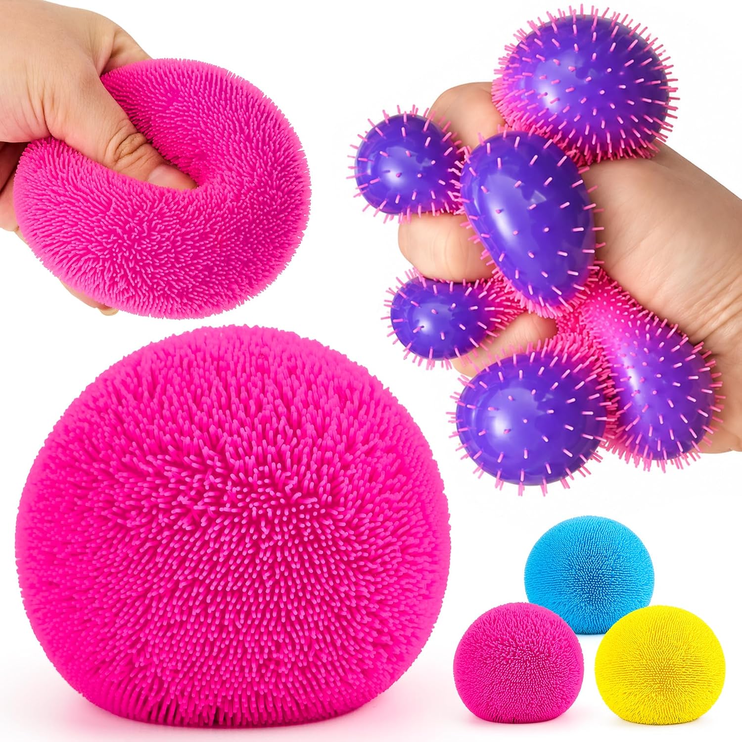 Detalle de XMNZD A-Colorfuball-Red Color-Changing Silicone Stress Ball, 2.6-Inch Fidget Toy