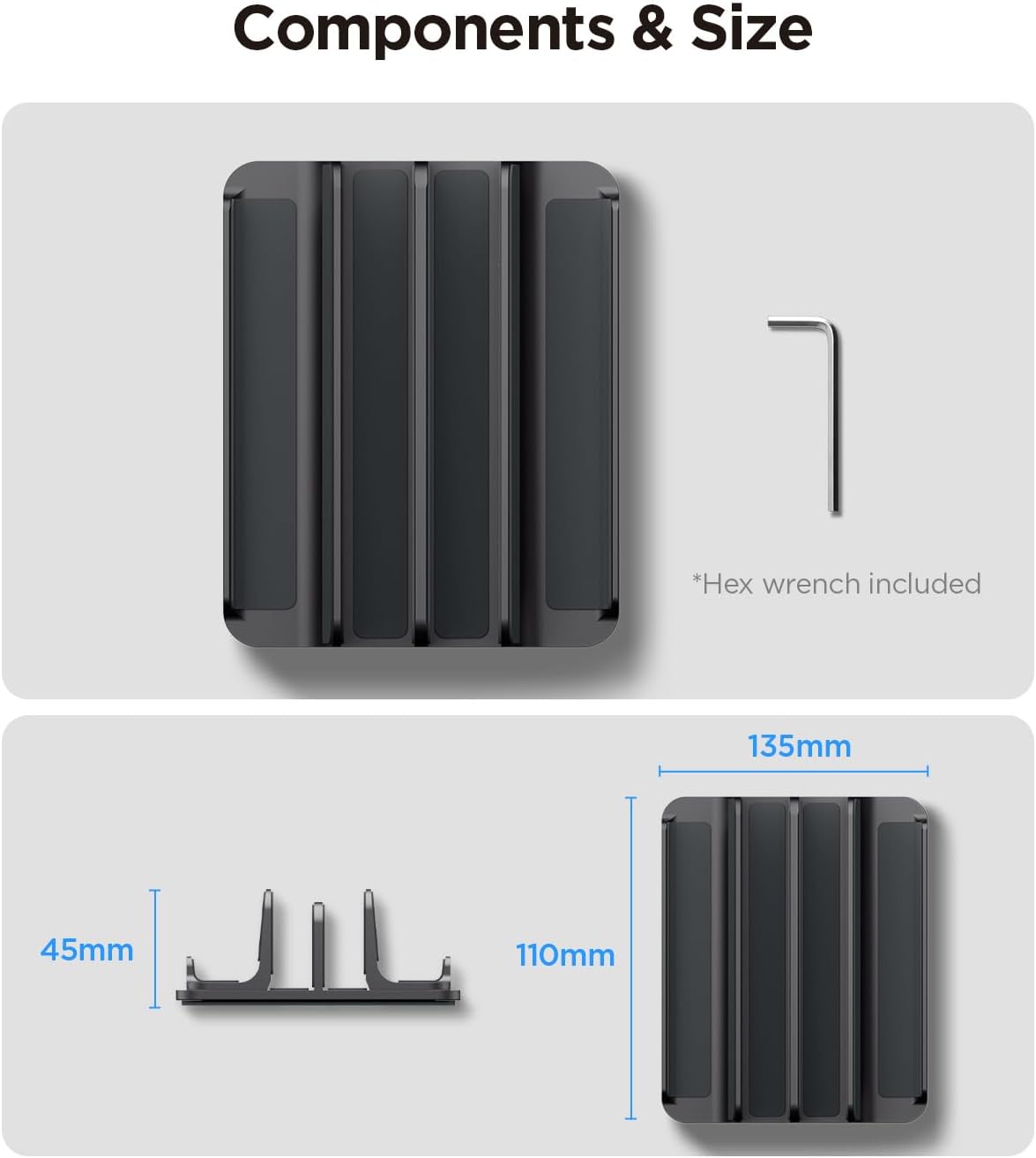 Thumbnail 6 de Spigen Support Vertical Support Vertical 4-en-1 en aluminium (jusqu’à 4 appareils) pour ordinateur portable, tablette et smartphone