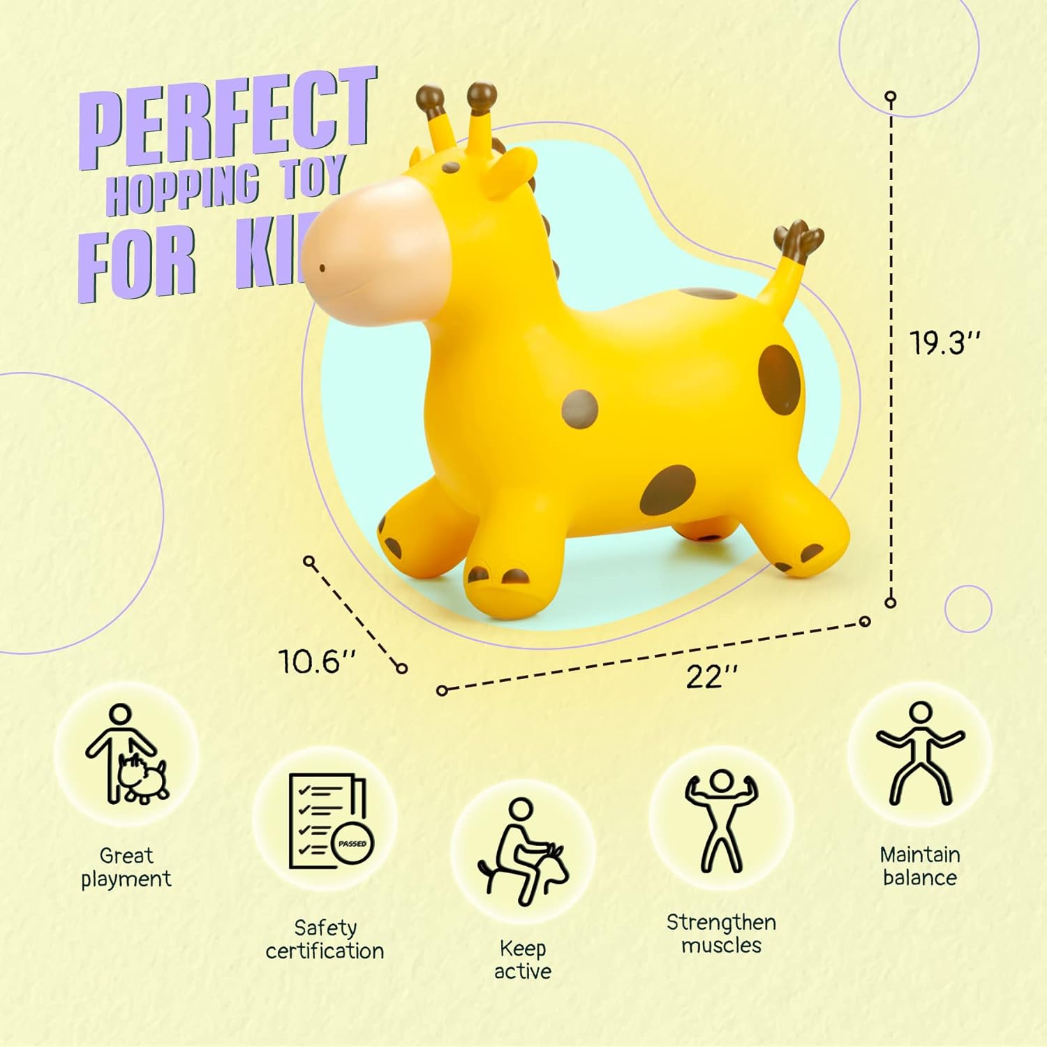 Thumbnail 2 de U&C Planet Giraffe Inflatable Bouncy Toy for Children (Ages 1–6)