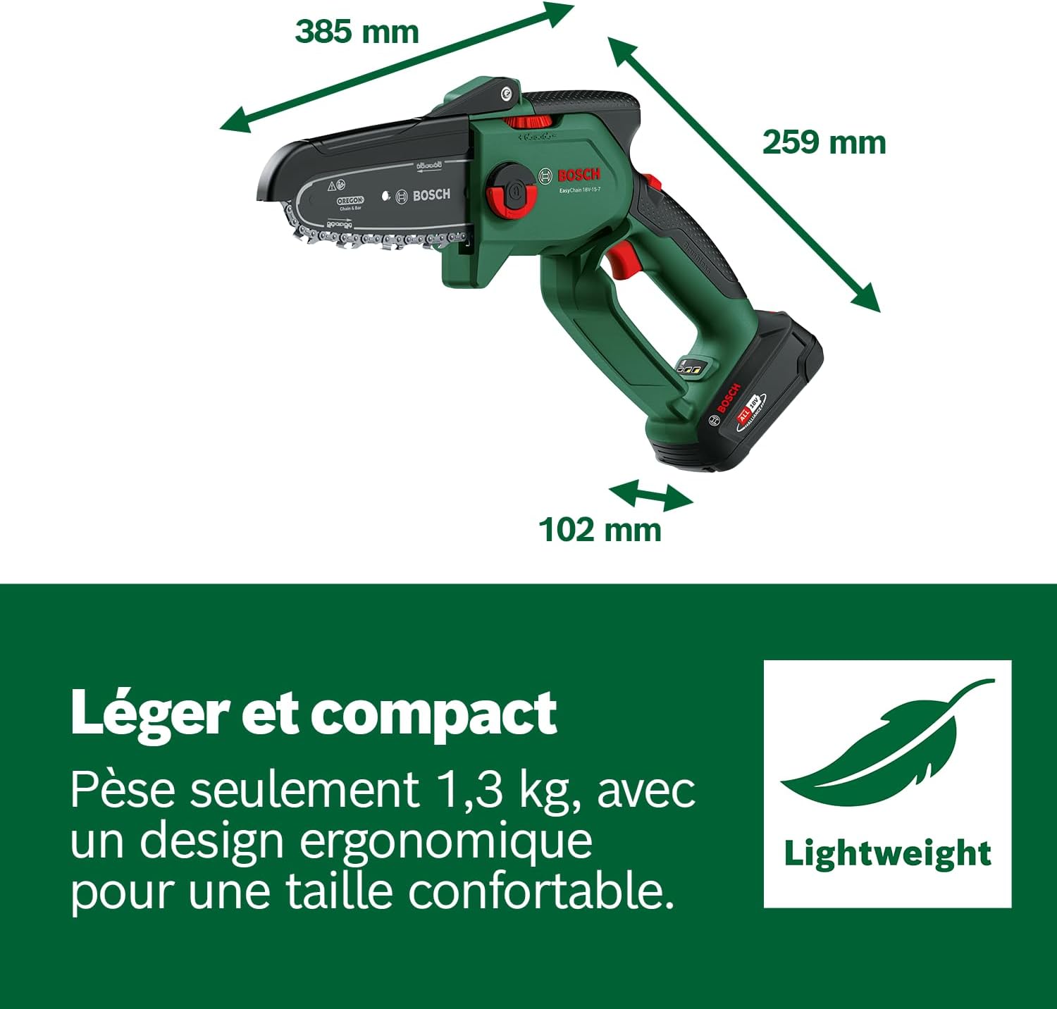Thumbnail 5 de Bosch EasyChain 18V-15-7 : mini élagueur sans fil compact pour couper le bois (sans batterie)