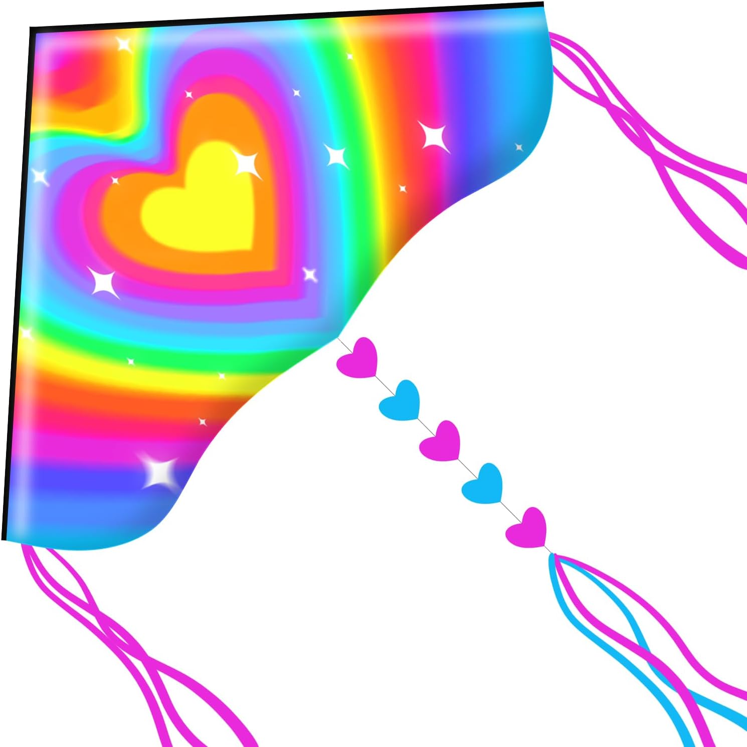 Thumbnail 6 de HONBO Large Delta Kite for Kids & Adults: Easy-to-Fly Beach Kite with Rainbow Tails