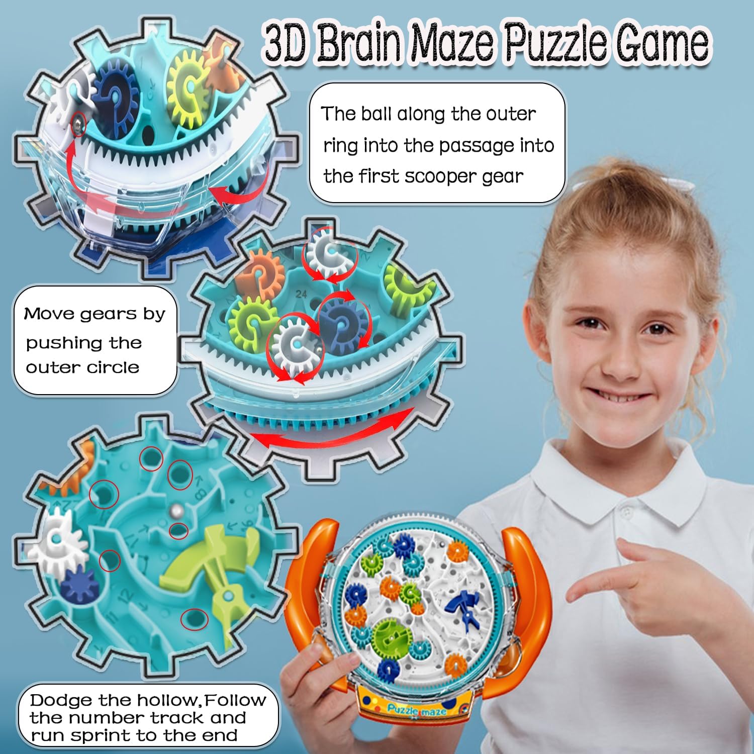 Detalle 2 de JRD&BS WINL Mind Puzzles Marble Maze for Ages 8-10 🧩