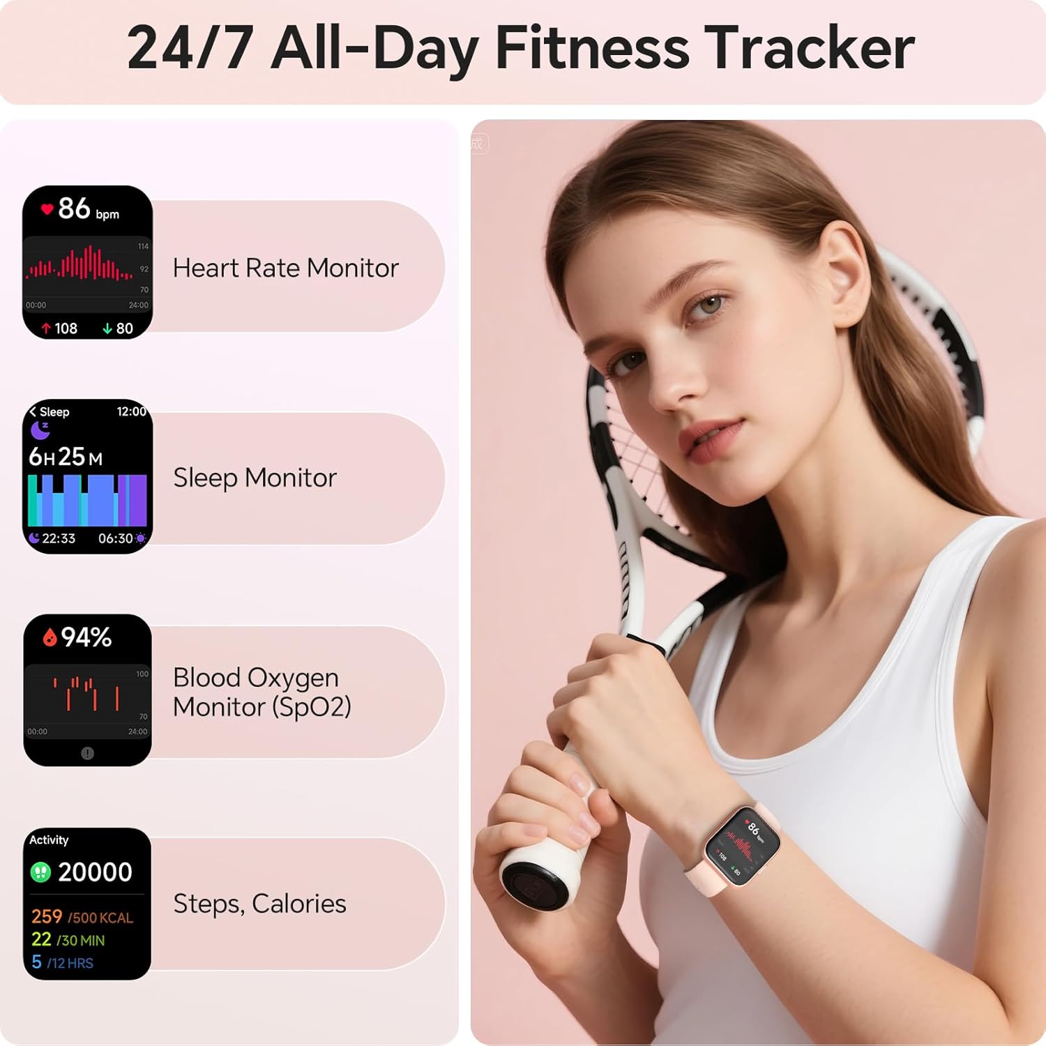 Thumbnail 3 de Ladies Smart Watch 1.8" HD with Alexa and SpO2