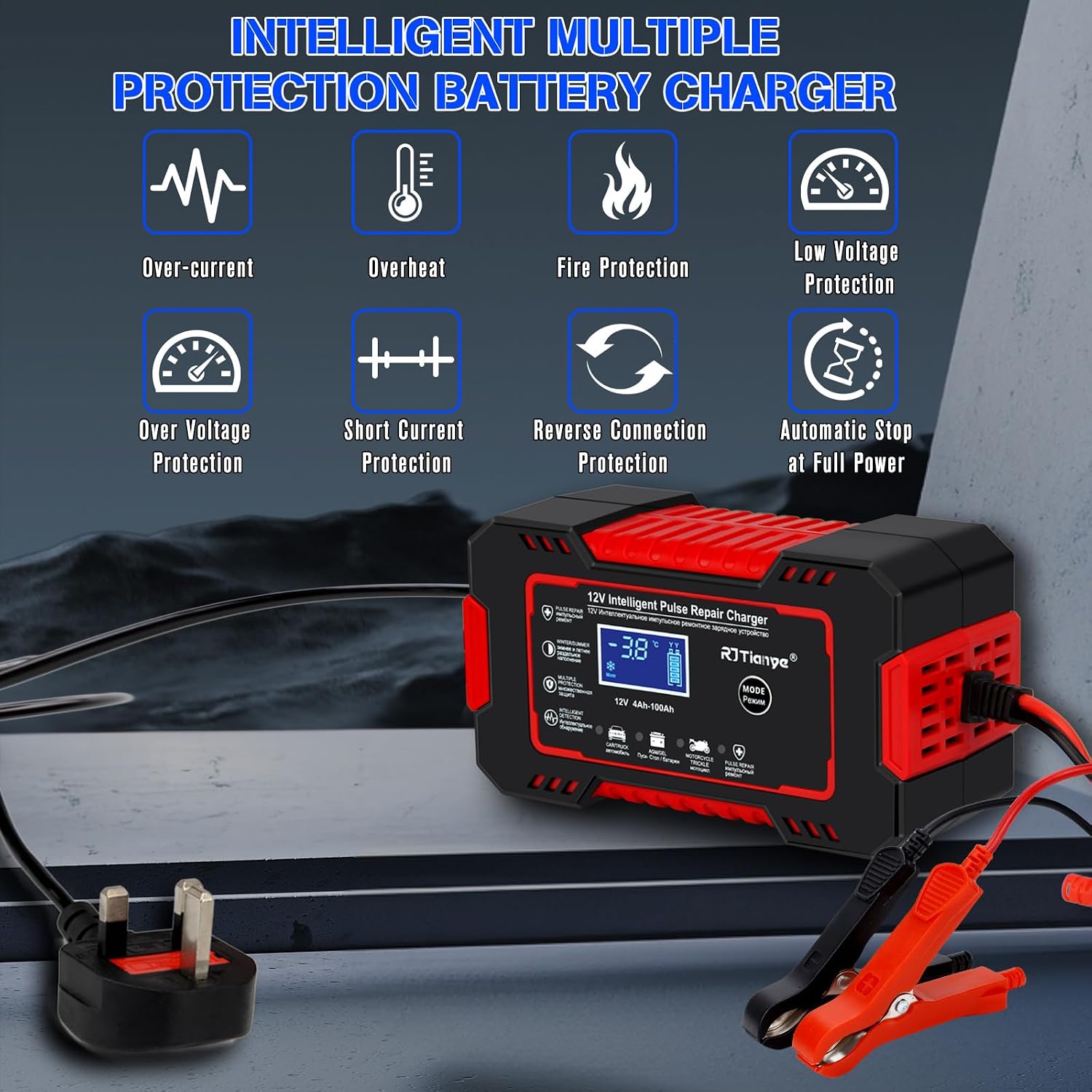 Detalle de I LITTON 12V 6 Amp Car Battery Charger with Pulse Repair and 4 Modes