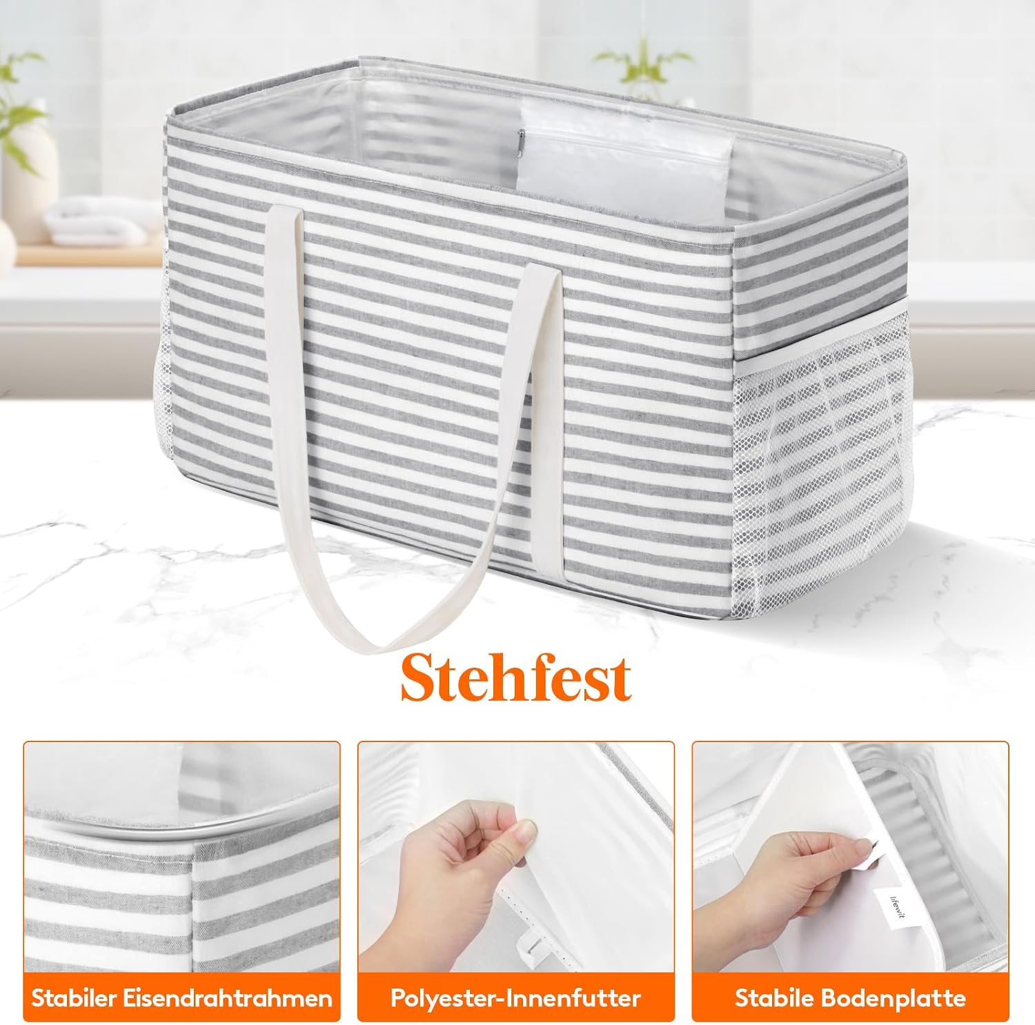 Detalle 2 de Lifewit Große Einkaufskorb 46 L