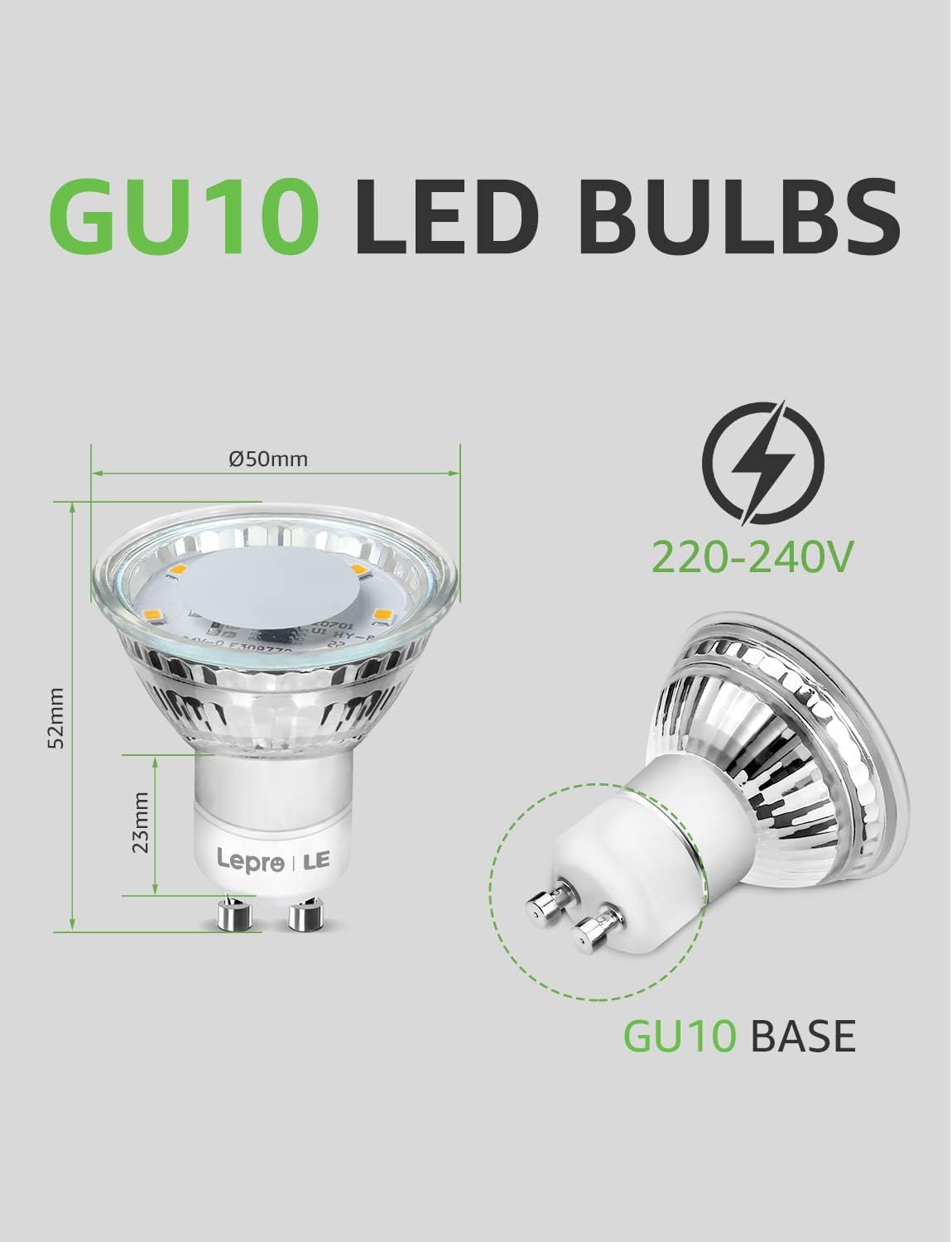 Thumbnail 3 de Lepro GU10 LED Bulbs 5000K 4W Pack 10