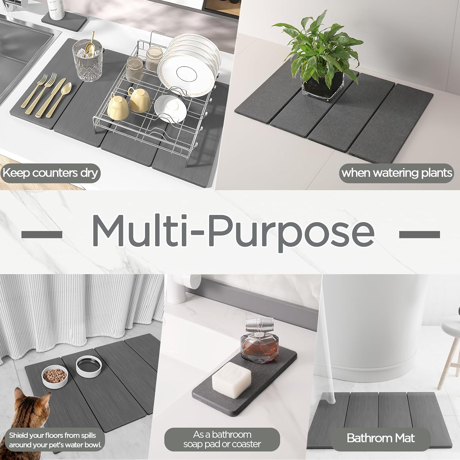 Thumbnail 6 de IMGROSE 2pcs Stone Drying Mat for Kitchen Counter